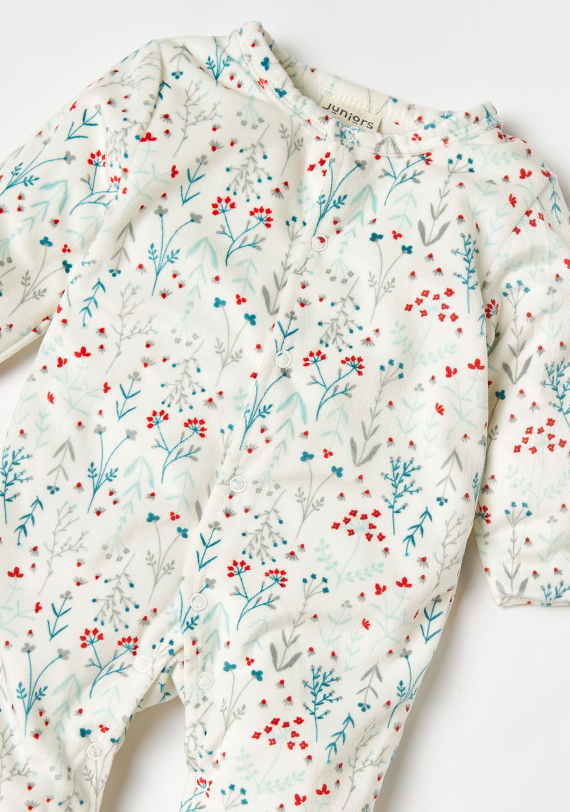 Juniors Floral Print Sleepsuit with Long Sleeves-Sleepsuits-image-1