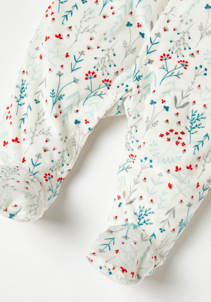 Juniors Floral Print Sleepsuit with Long Sleeves-Sleepsuits-image-3