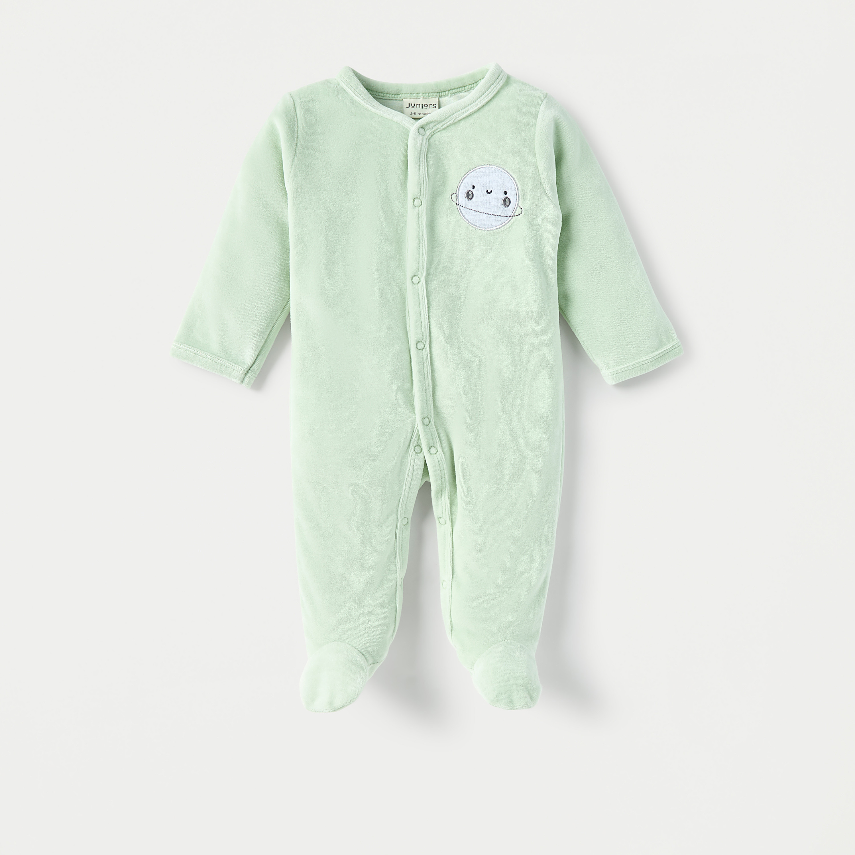 Juniors Planet Print Closed Feet Sleepsuit with Button Closure-baby-boys-clothing-winterwear-sleepsuits-image-1