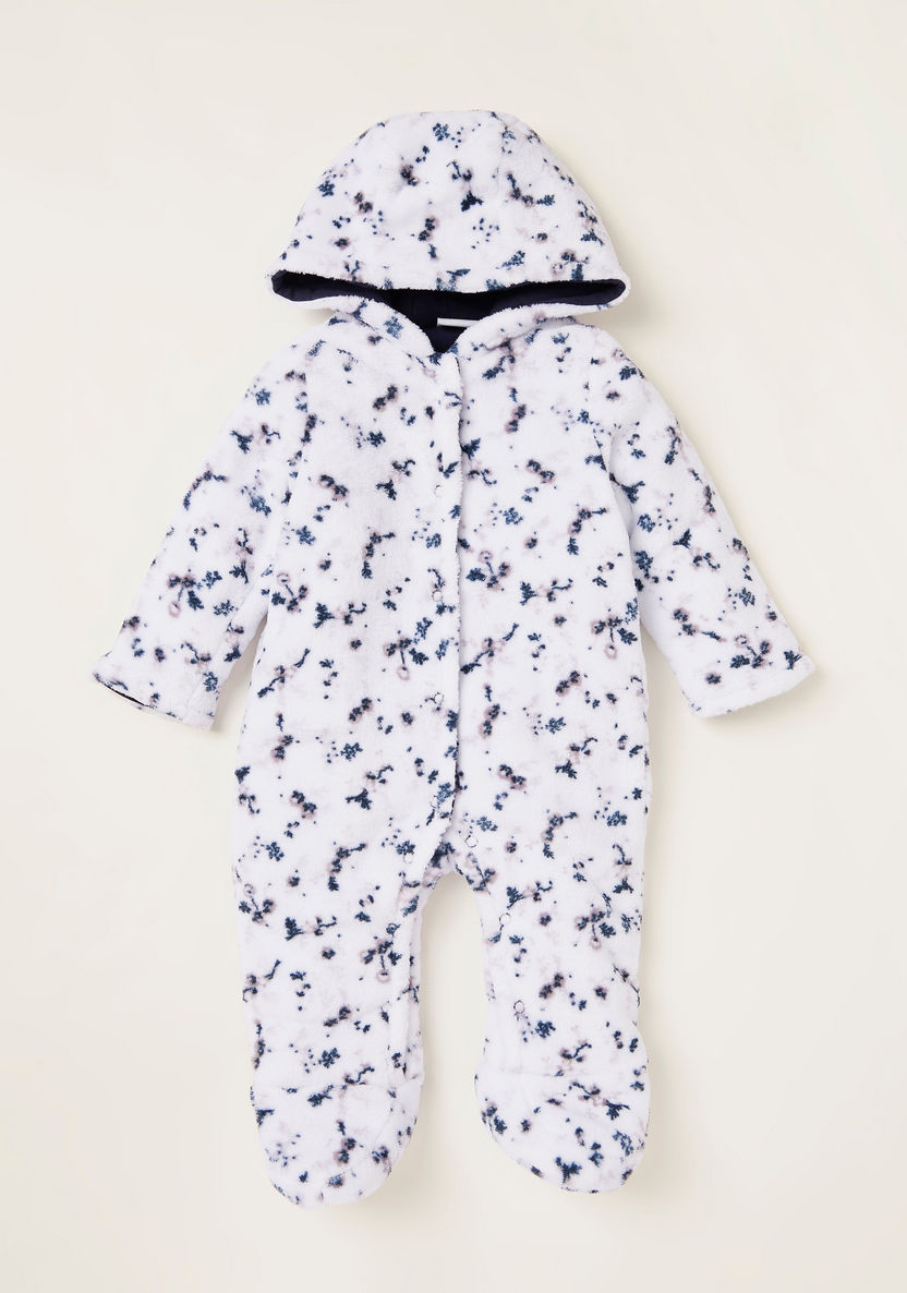 Juniors All-Over Printed Closed Feet Sleepsuit with Long Sleeves and Hood-Sleepsuits-image-0