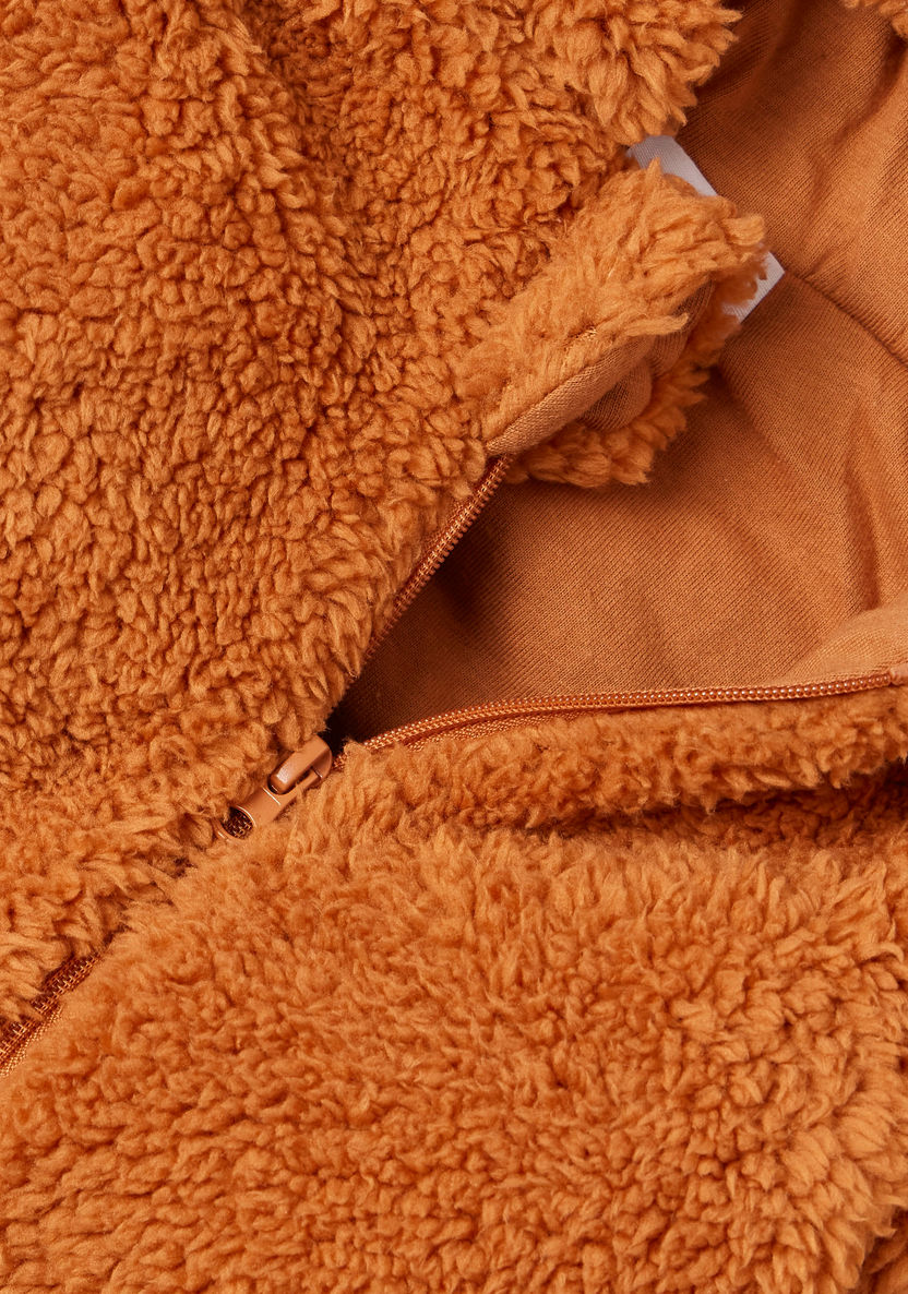 Juniors Textured Closed Feet Sleepsuit with Long Sleeves and Hood-Sleepsuits-image-2