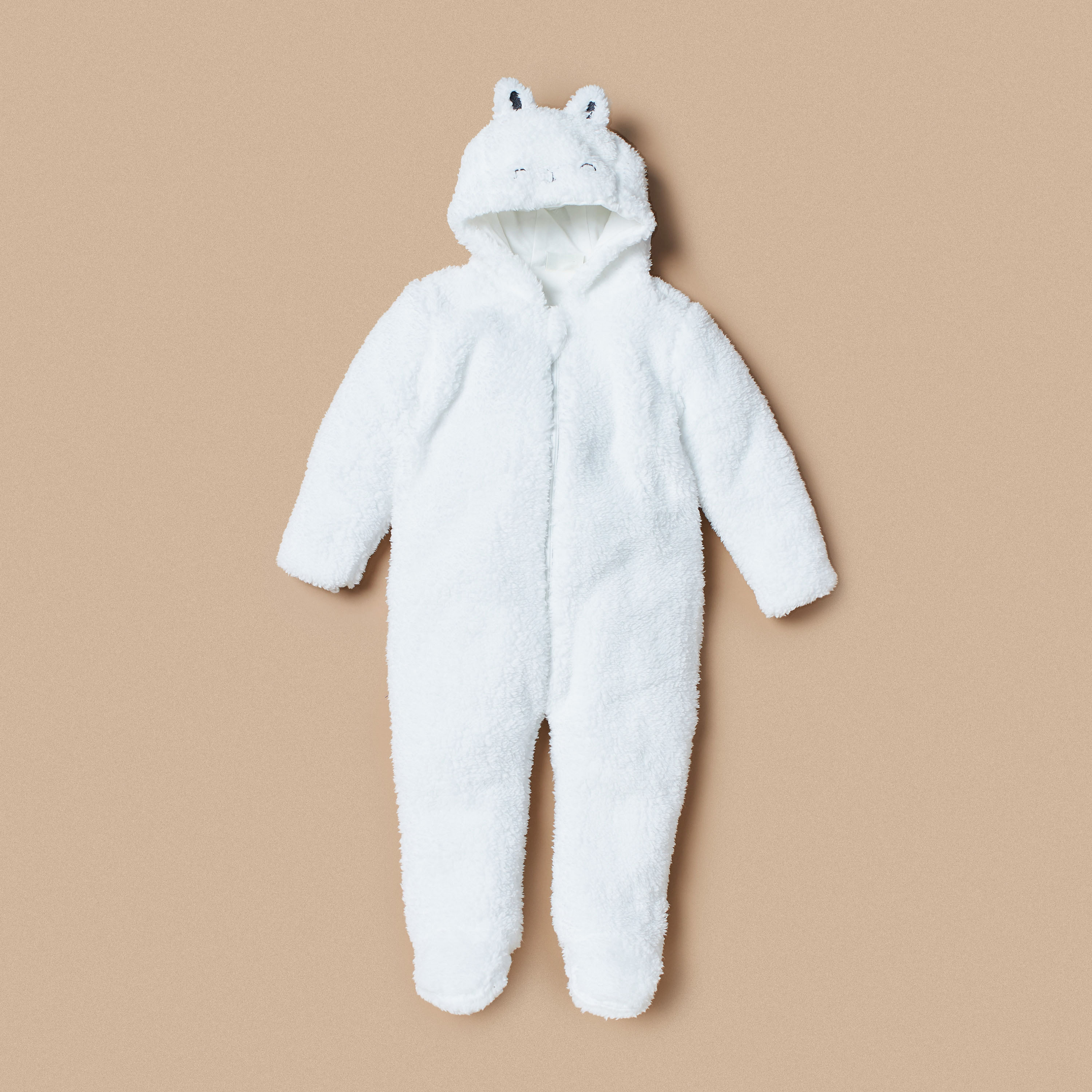 Juniors Textured Sleepsuit with Hood and Zip Closure-baby-boys-clothing-winterwear-sleepsuits-image-1
