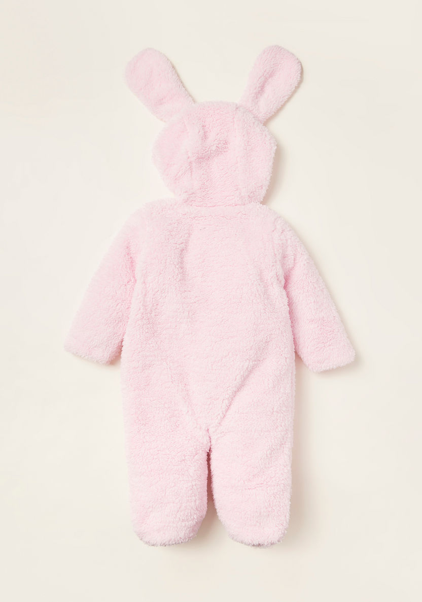 Juniors Bunny Embroidered Closed Feet Sleepsuit with Long Sleeves and Hood-Sleepsuits-image-3