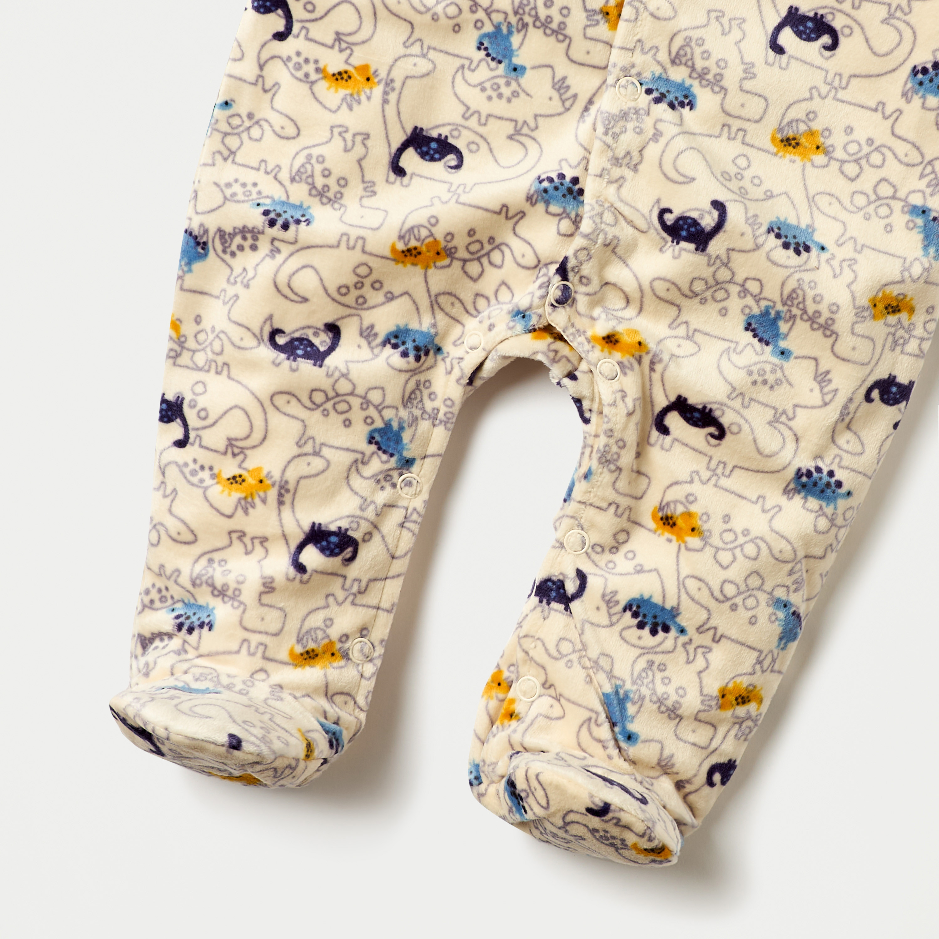 Juniors All-Over Dinosaur Print Closed Feet Sleepsuit with Long Sleeves-baby-boys-clothing-nightwear-sleepsuits-image-4