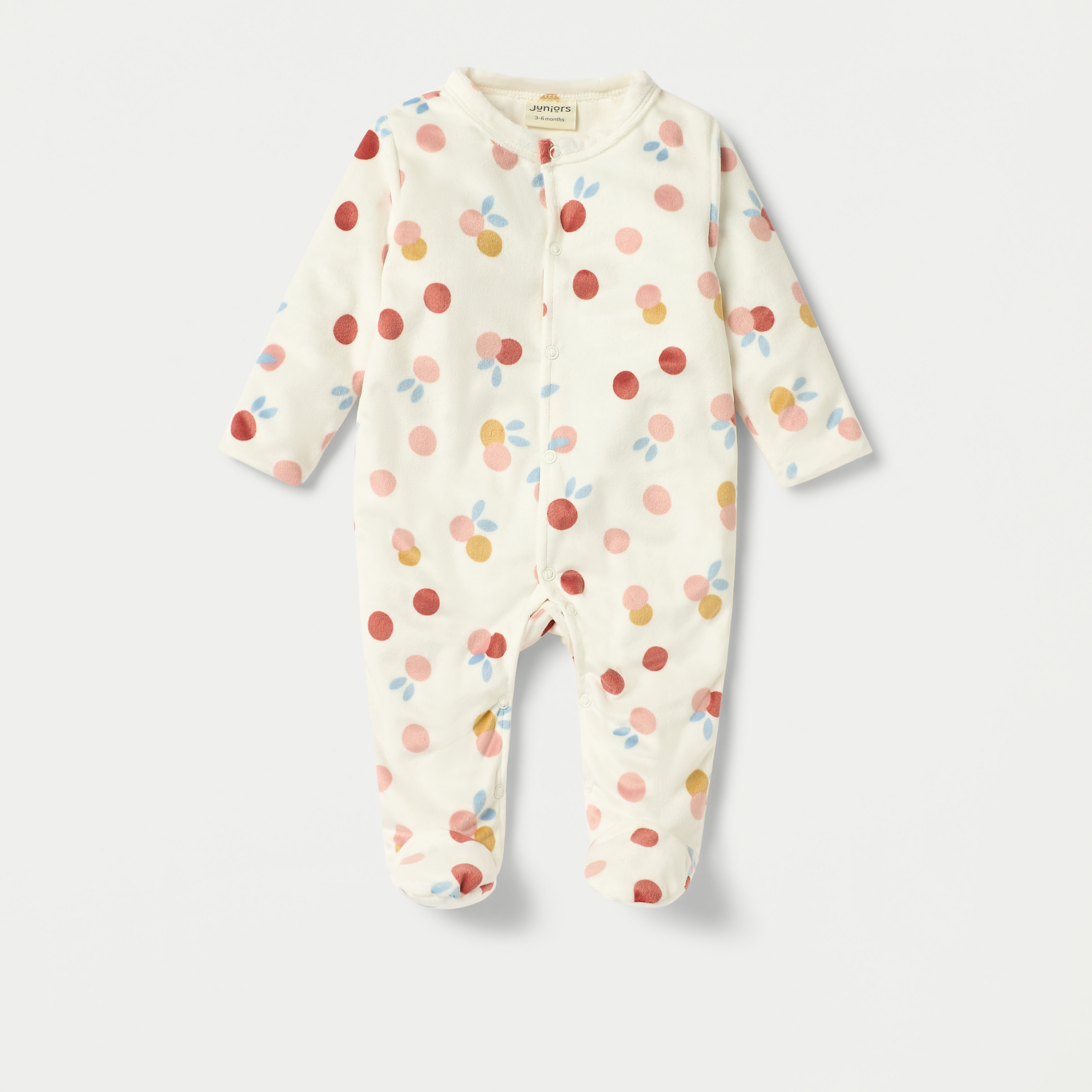 Juniors Printed Closed Feet Sleepsuit with Button Closure-bsclothing-babygirls-nightwear-sleepsuits-image-1