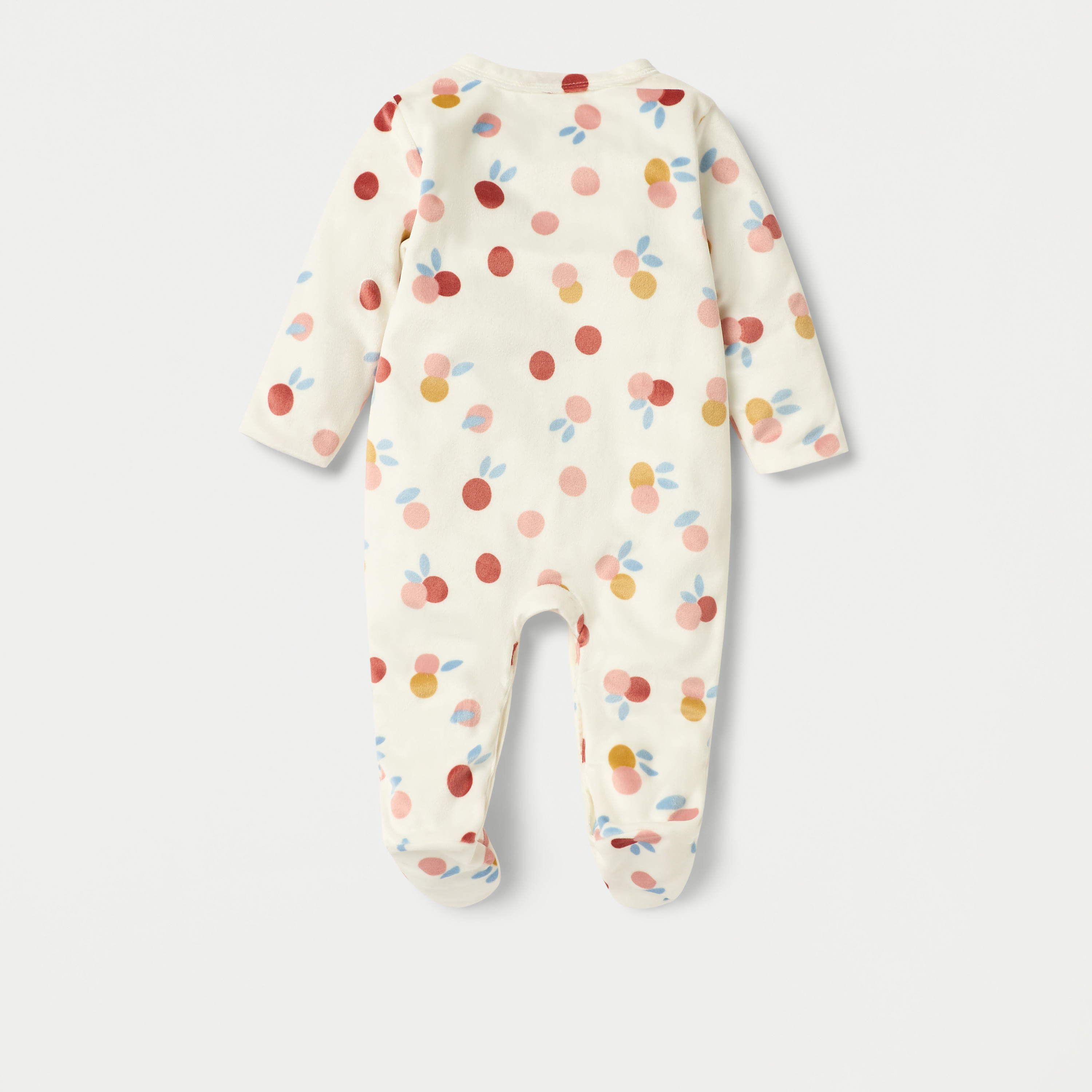 Juniors Printed Closed Feet Sleepsuit with Button Closure-bsclothing-babygirls-nightwear-sleepsuits-image-2