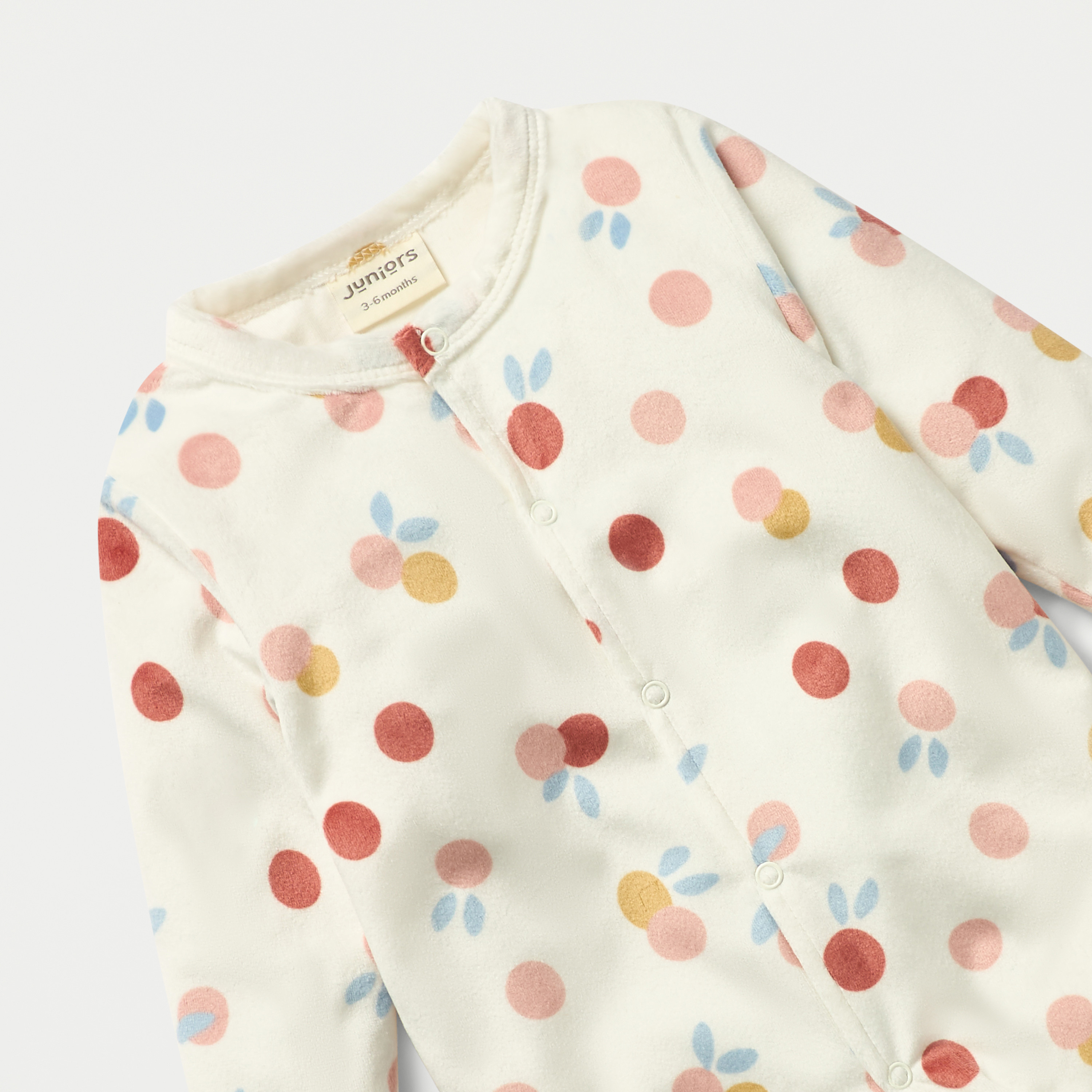Juniors Printed Closed Feet Sleepsuit with Button Closure-bsclothing-babygirls-nightwear-sleepsuits-image-3