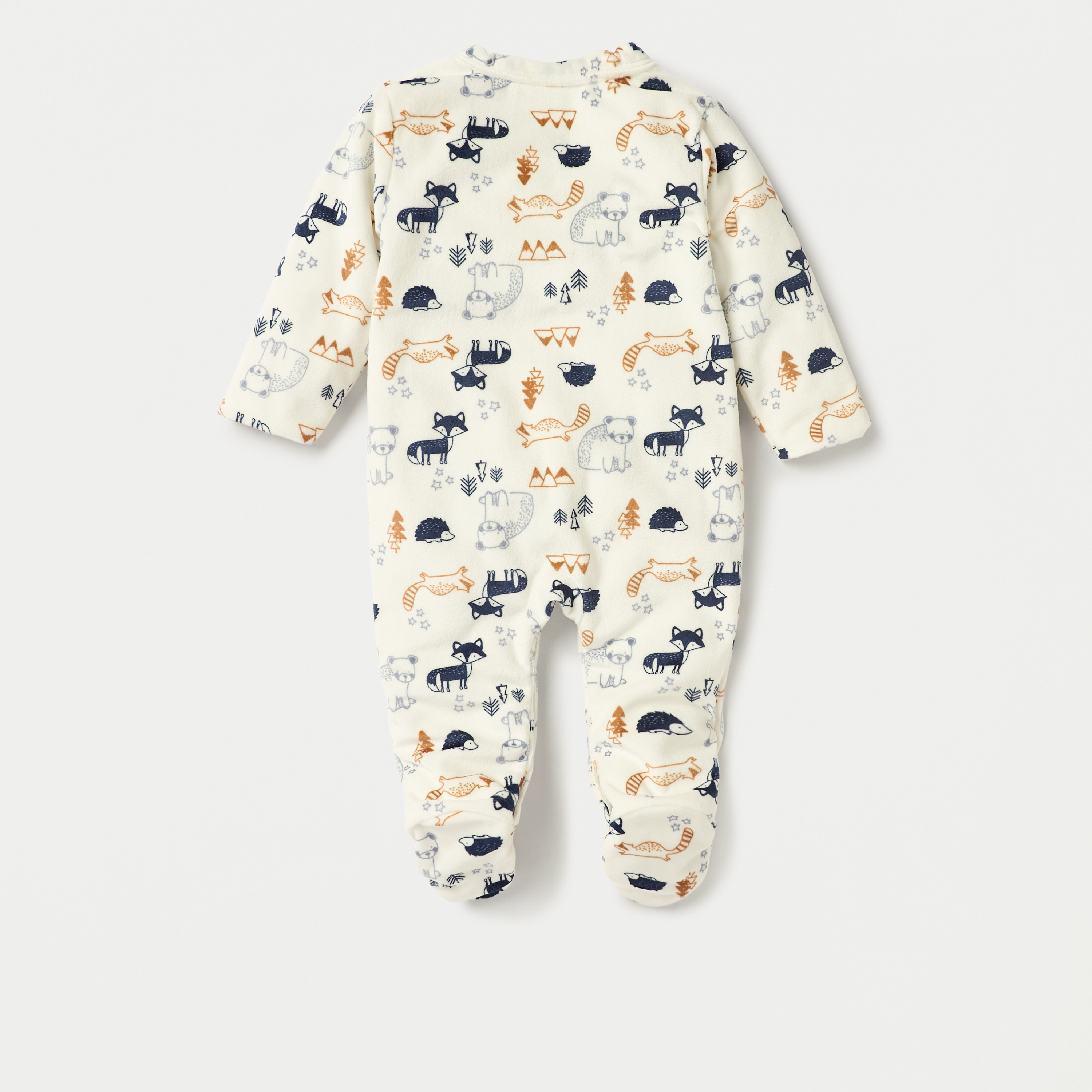 Juniors Animal Print Closed Feet Sleepsuit with Button Closure-baby-boys-clothing-nightwear-sleepsuits-image-2
