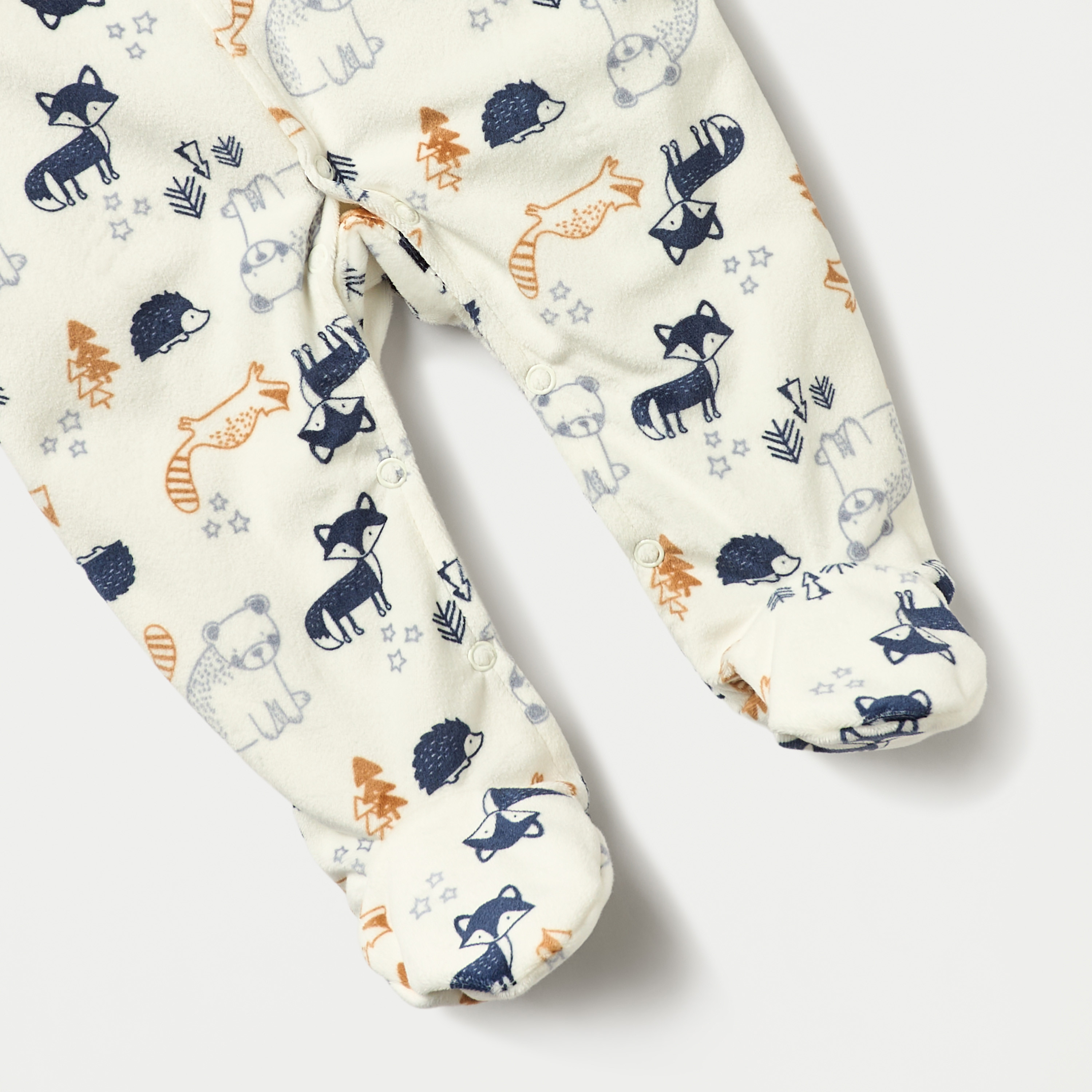 Juniors Animal Print Closed Feet Sleepsuit with Button Closure-baby-boys-clothing-nightwear-sleepsuits-image-4