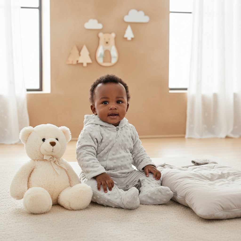Juniors Textured Closed Feet Sleepsuit with Hood and Ear Applique-baby-girls-clothing-nightwear-sleepsuits-image-5
