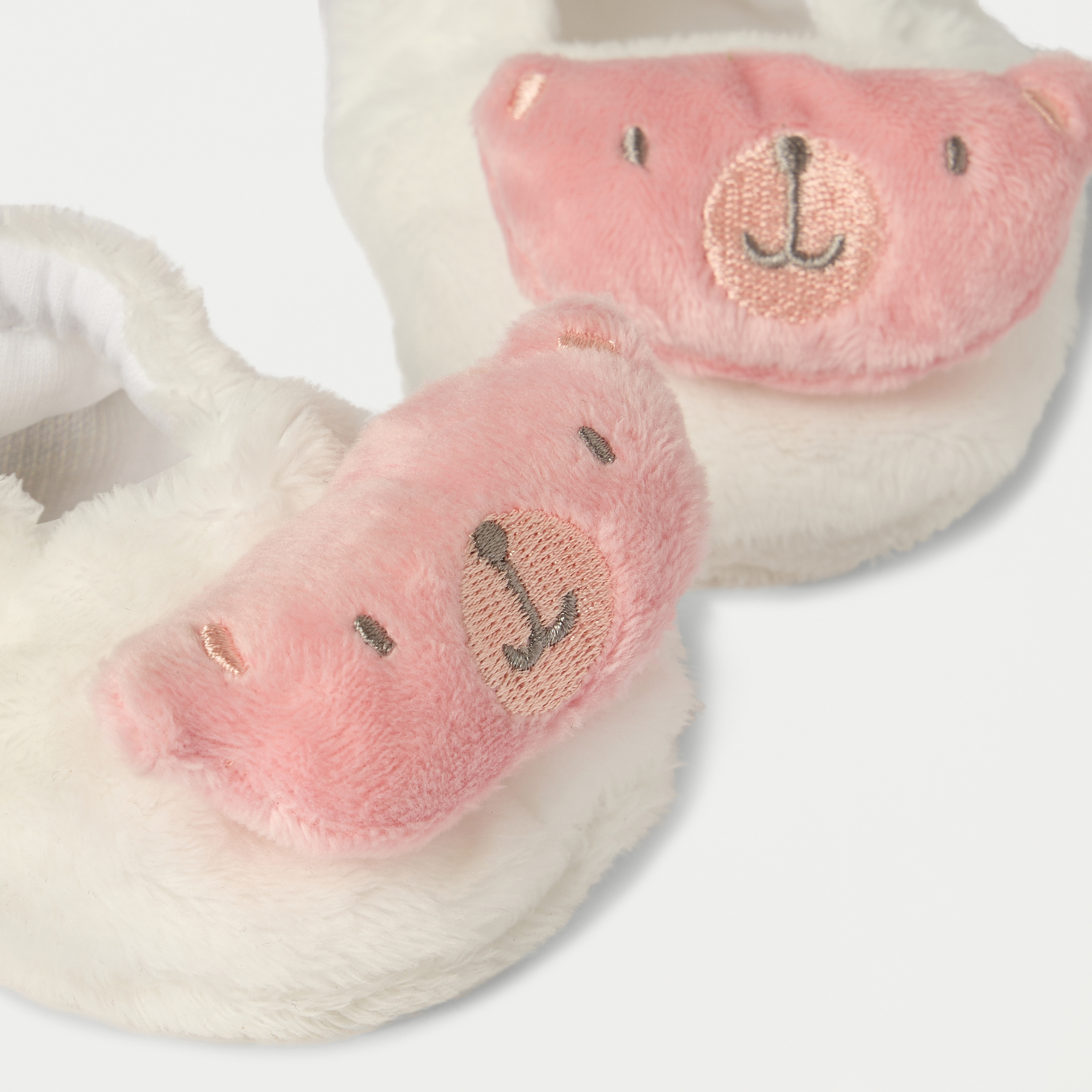 Juniors Bear Accent Slip-On Booties-baby-girls-shoes-booties-image-3