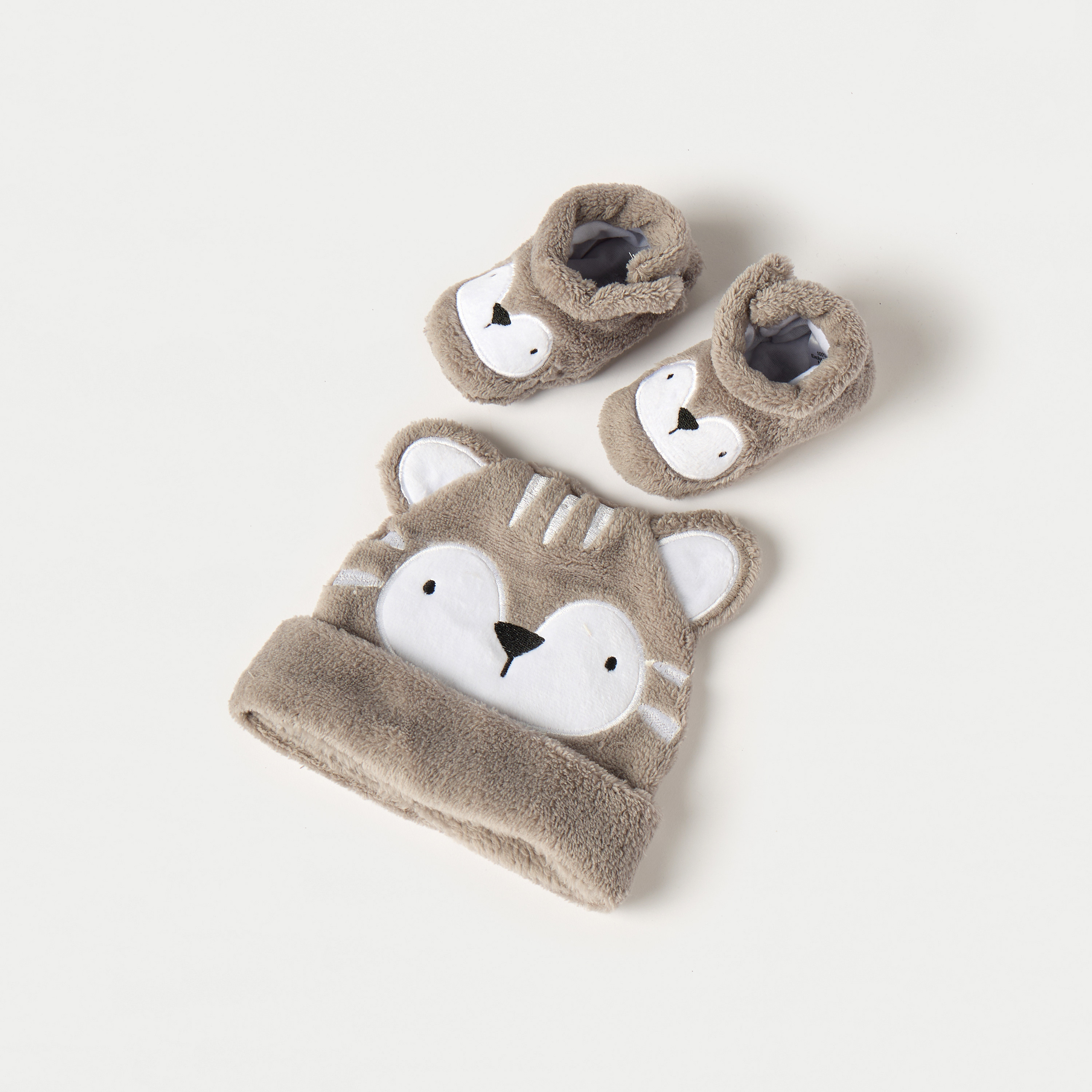 Juniors Animal Face Applique Cap and Booties Set-baby-boys-accessories-caps-image-1