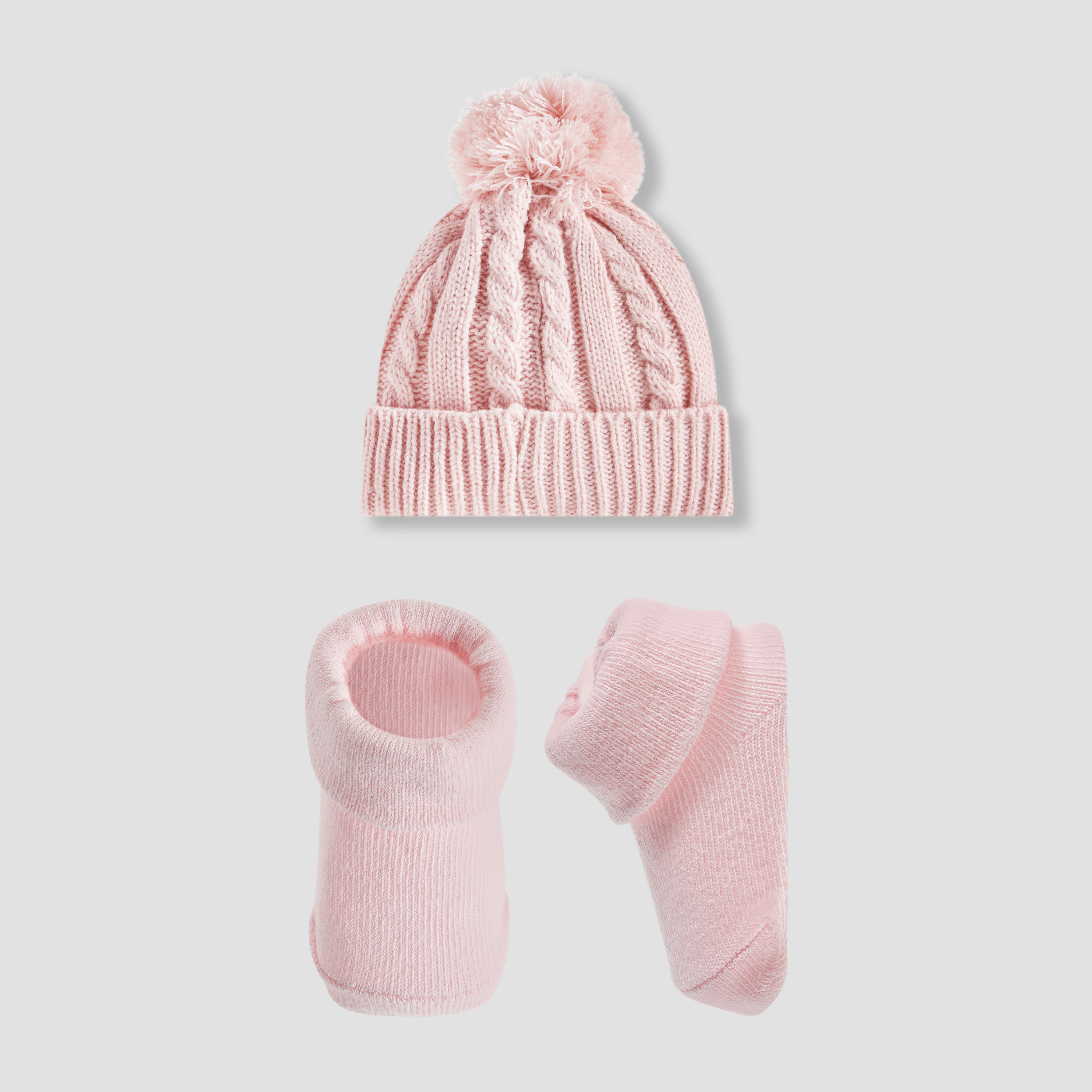 Juniors Girls Socks and Cap Set with Pom-Pom Accent - Cotton-baby-girls-accessories-caps-image-1