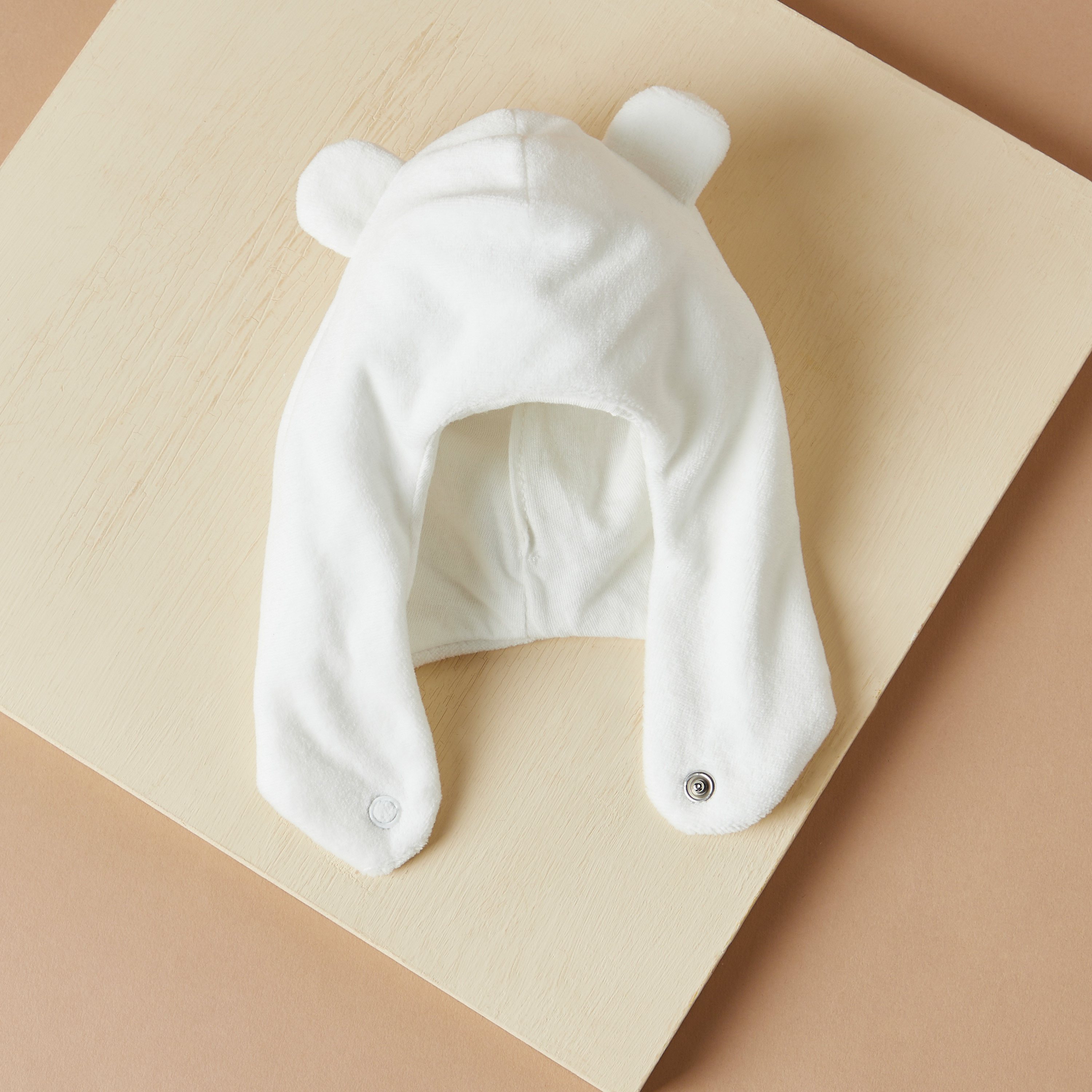 Juniors Solid Cap with Ear Cover and Snap Button Closure-baby-boys-accessories-caps-image-2