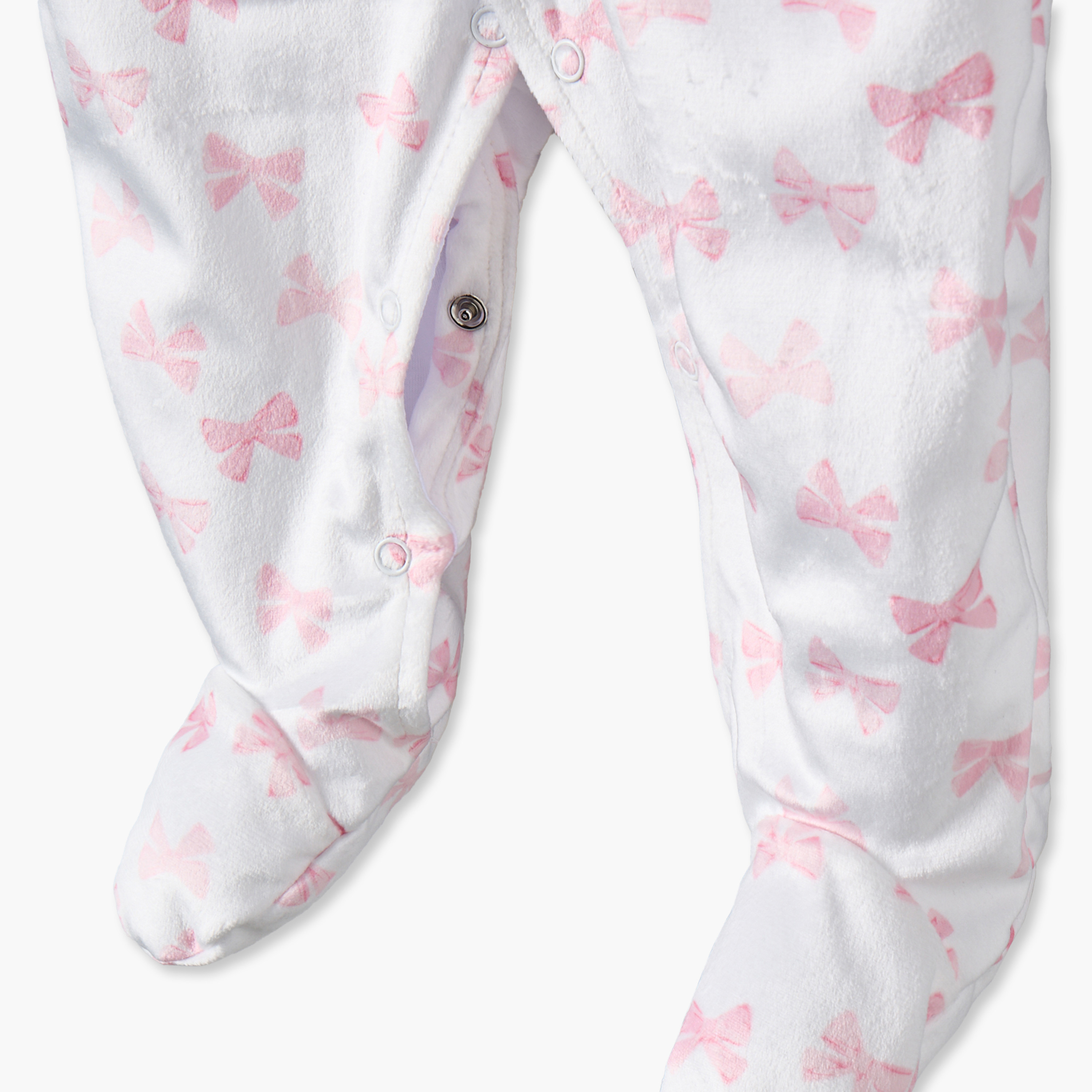 Juniors Cotton Crew Neck Long Sleeves Sleepsuit with Bow Print-baby-girls-clothing-nightwear-sleepsuits-image-4