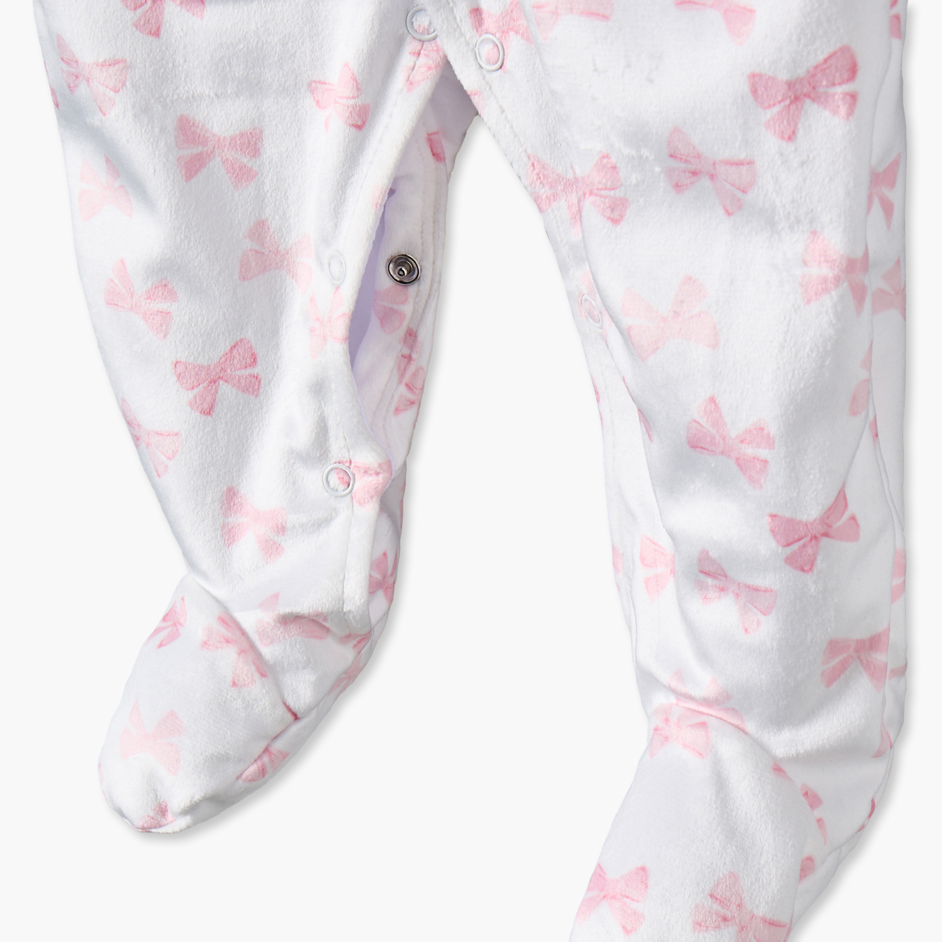 Juniors Cotton Crew Neck Long Sleeves Sleepsuit with Bow Print-baby-girls-clothing-nightwear-sleepsuits-image-5