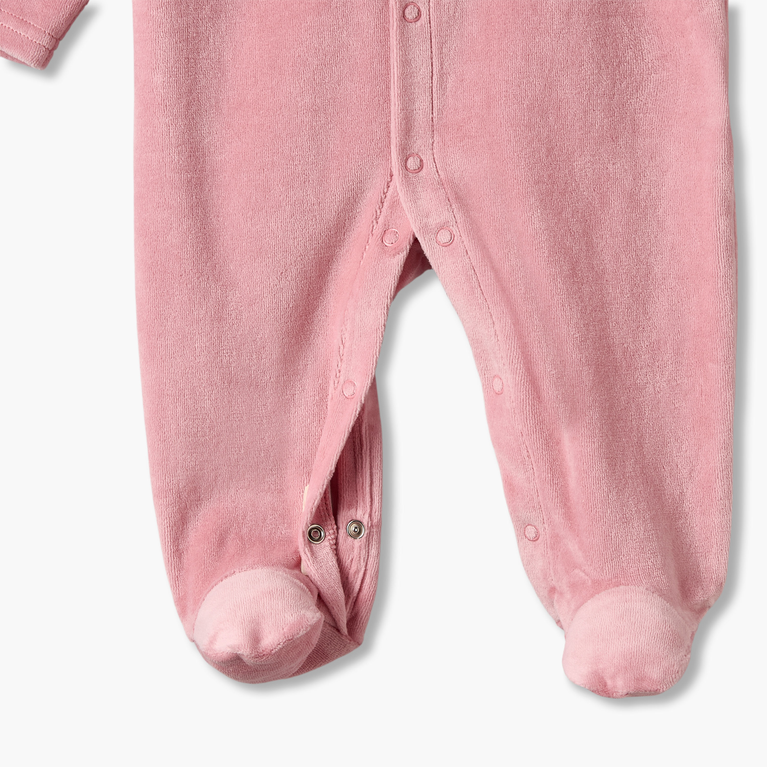 Juniors Round Neck Long Sleeves Sleepsuit with Bear Applique-baby-girls-clothing-nightwear-sleepsuits-image-5