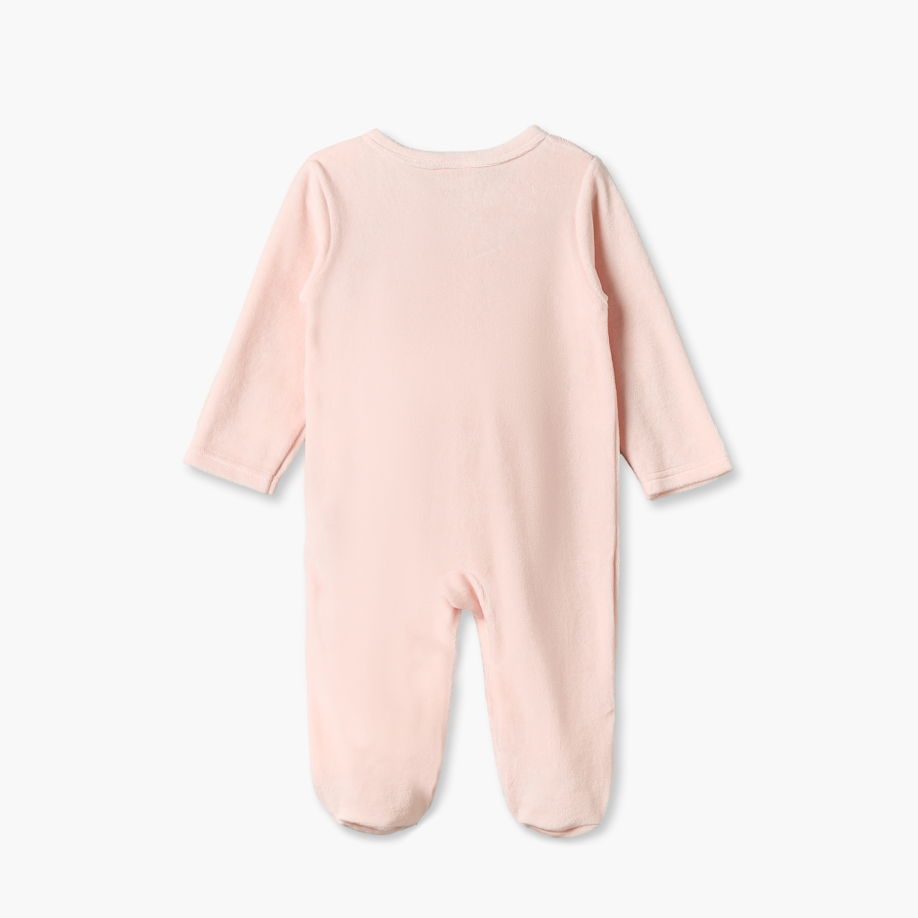 Juniors Round Neck Long Sleeves Sleepsuit with Strawberry Embroidery-baby-girls-clothing-nightwear-sleepsuits-image-3