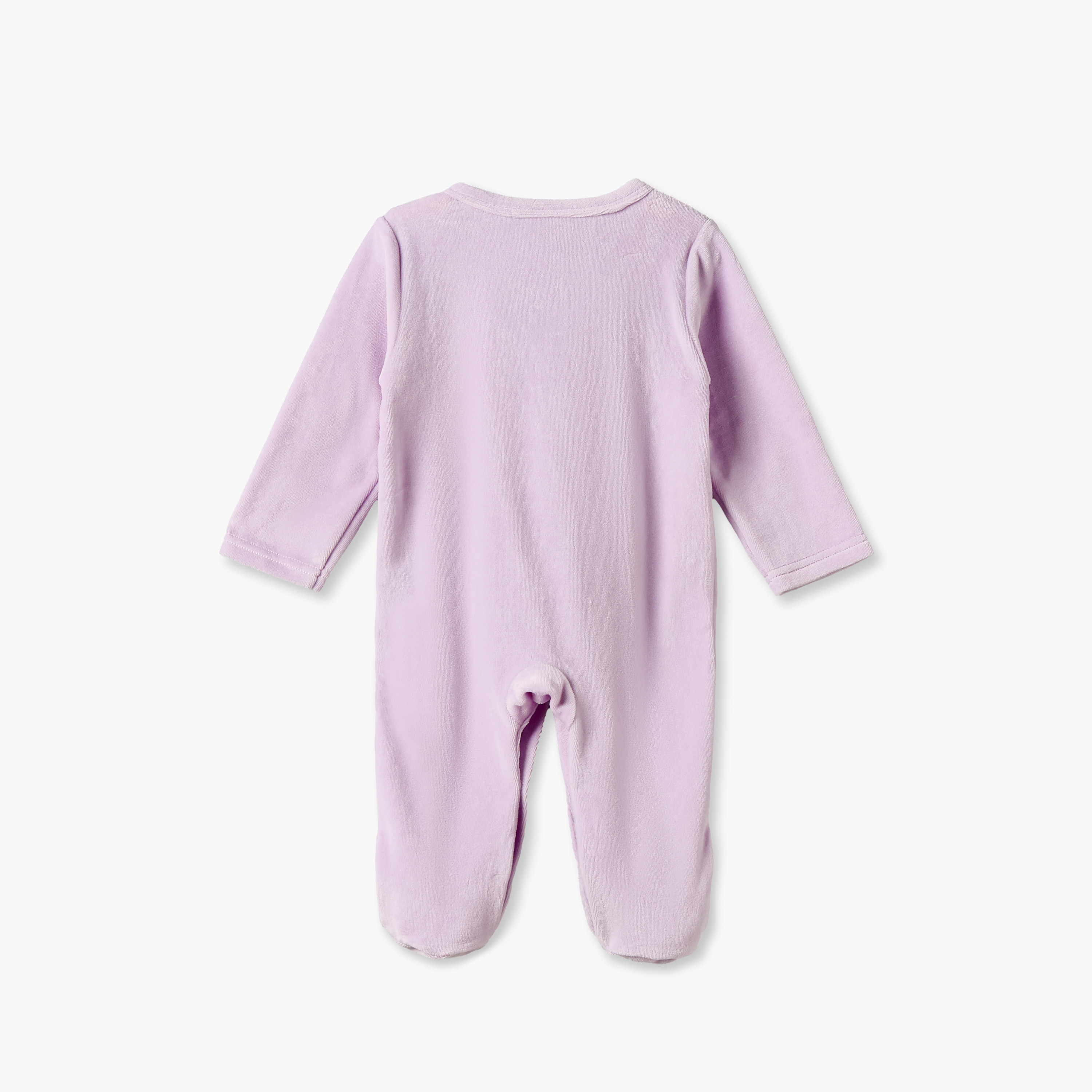 Juniors Crew Neck Long Sleeves Sleepsuit with Swan Embroidery-baby-girls-clothing-nightwear-sleepsuits-image-3