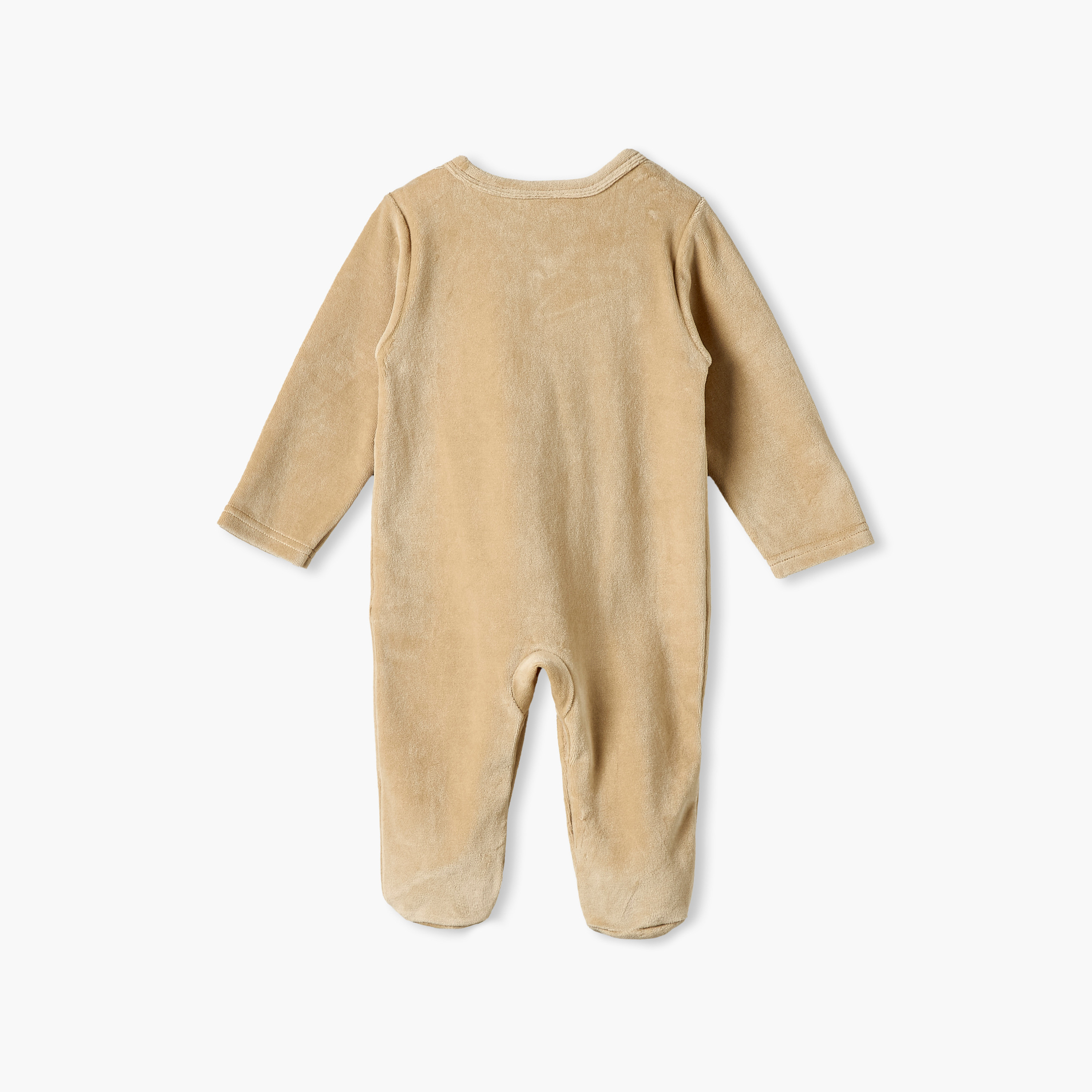Juniors Crew Neck Long Sleeves Sleepsuit with Bear Embroidery-baby-boys-clothing-nightwear-sleepsuits-image-3