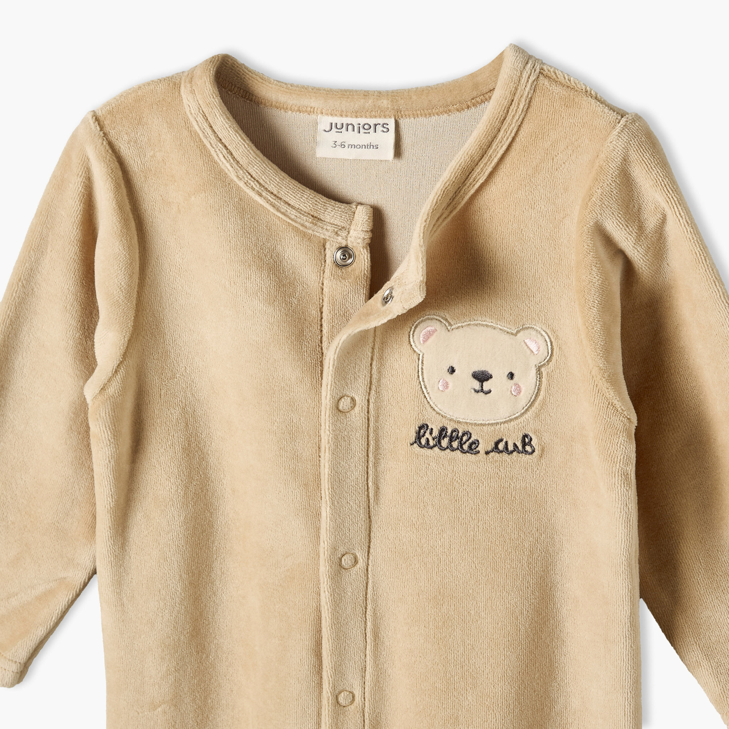 Juniors Crew Neck Long Sleeves Sleepsuit with Bear Embroidery-baby-boys-clothing-nightwear-sleepsuits-image-4