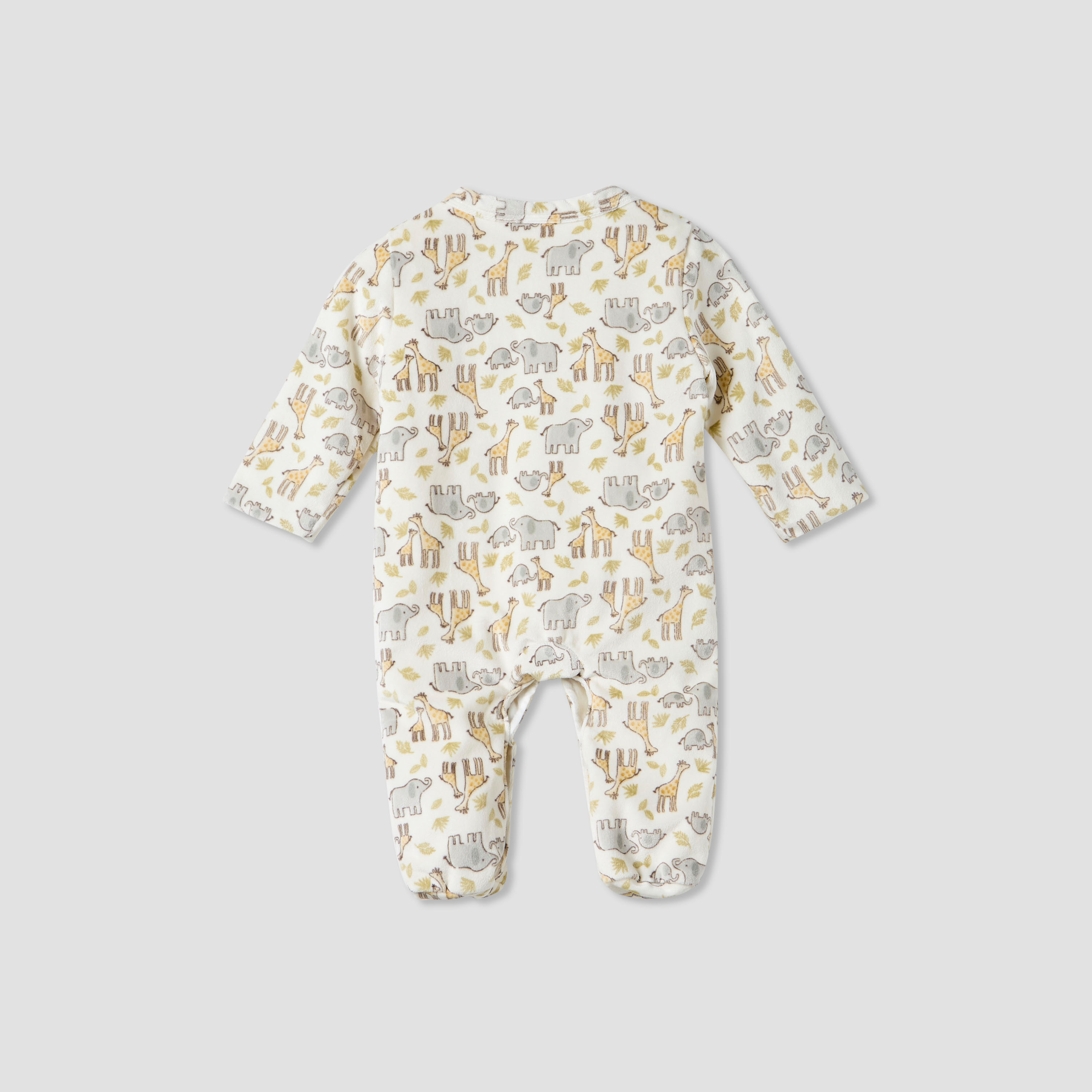 Juniors Round Neck Sleepsuit with Animal Print - Polyester - Long Sleeves-baby-boys-clothing-nightwear-sleepsuits-image-2