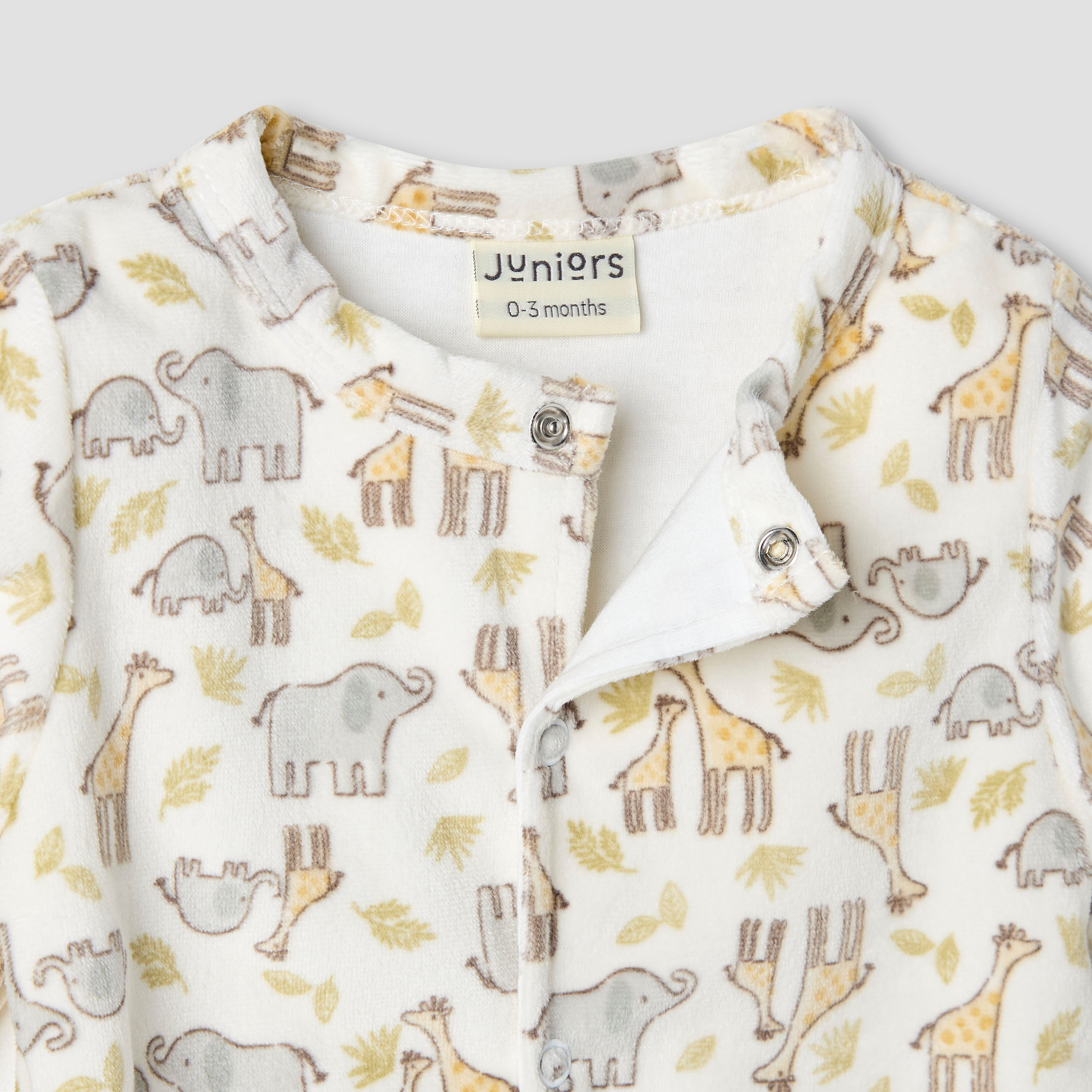 Juniors Round Neck Sleepsuit with Animal Print - Polyester - Long Sleeves-baby-boys-clothing-nightwear-sleepsuits-image-3