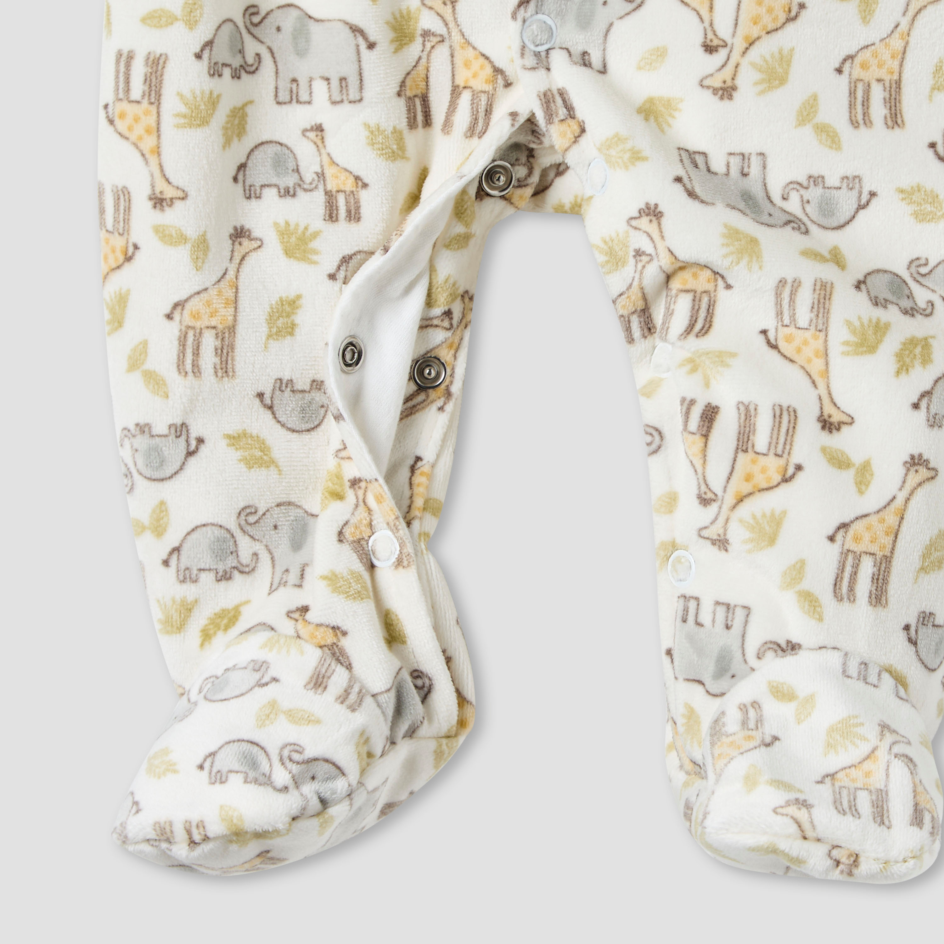 Juniors Round Neck Sleepsuit with Animal Print - Polyester - Long Sleeves-baby-boys-clothing-nightwear-sleepsuits-image-4