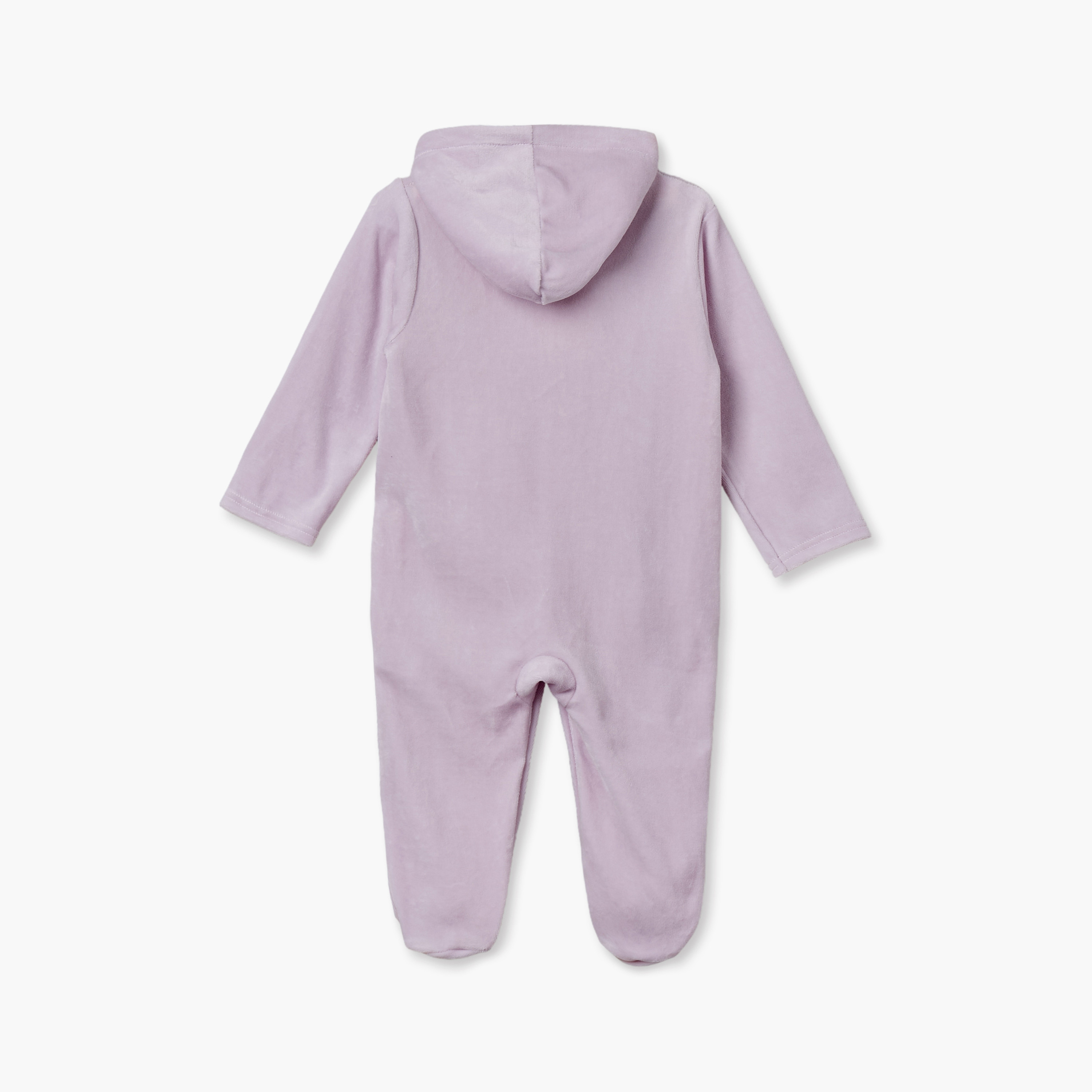 بدلة نوم قطنية بقبعة وأكمام طويلة وأزرار إغلاق كبس من جونيورز-baby-girls-clothing-nightwear-sleepsuits-image-2