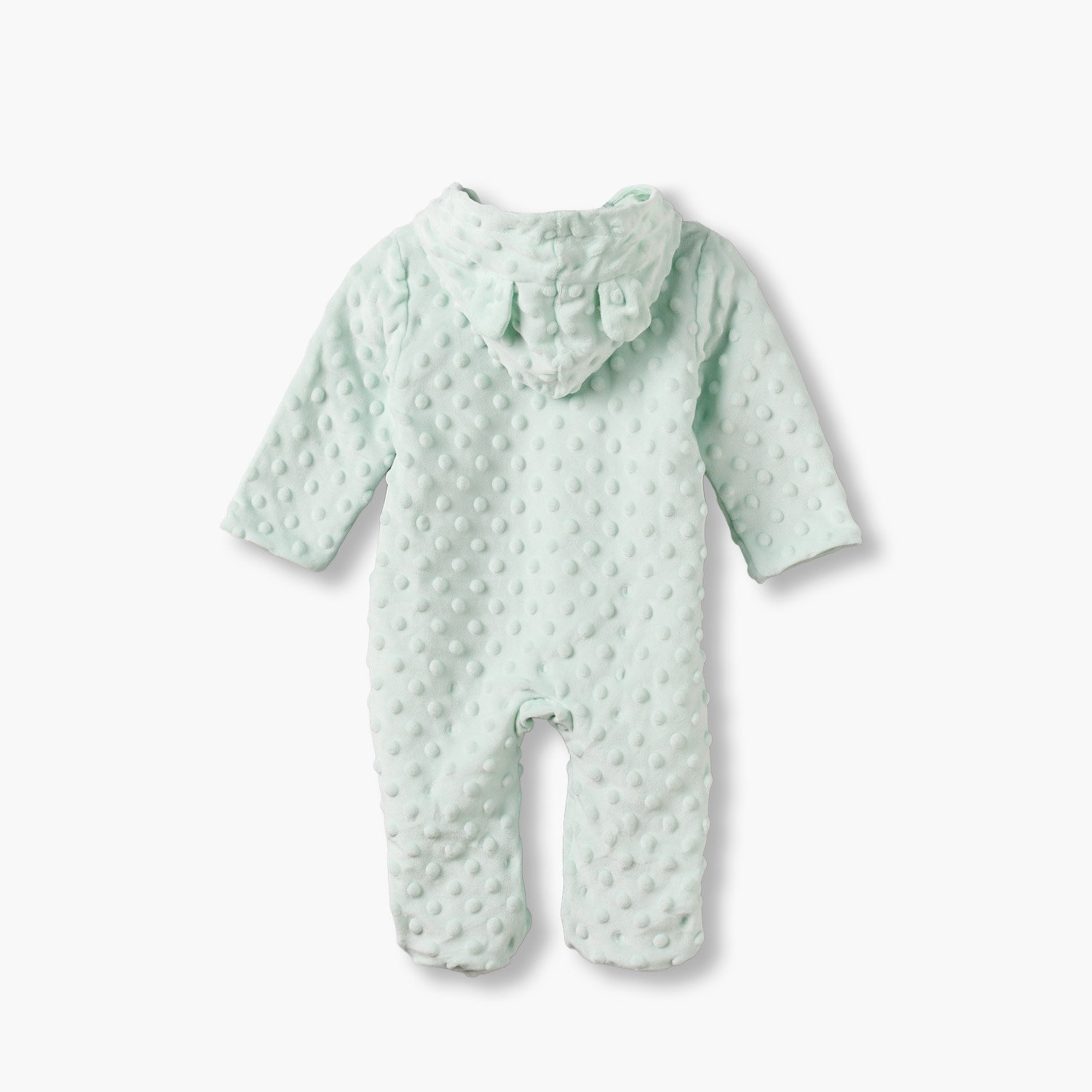Juniors Velour Hooded Long Sleeves Sleepsuit with Popcorn Texture-baby-boys-clothing-nightwear-sleepsuits-image-3