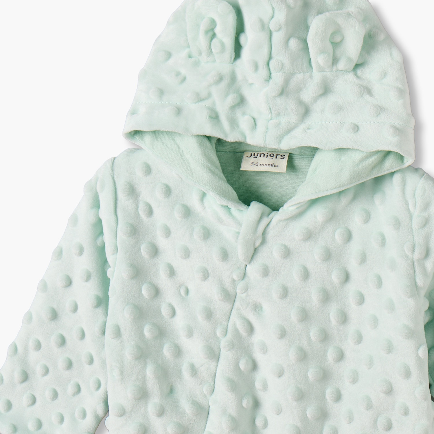 Juniors Velour Hooded Long Sleeves Sleepsuit with Popcorn Texture-baby-boys-clothing-nightwear-sleepsuits-image-4