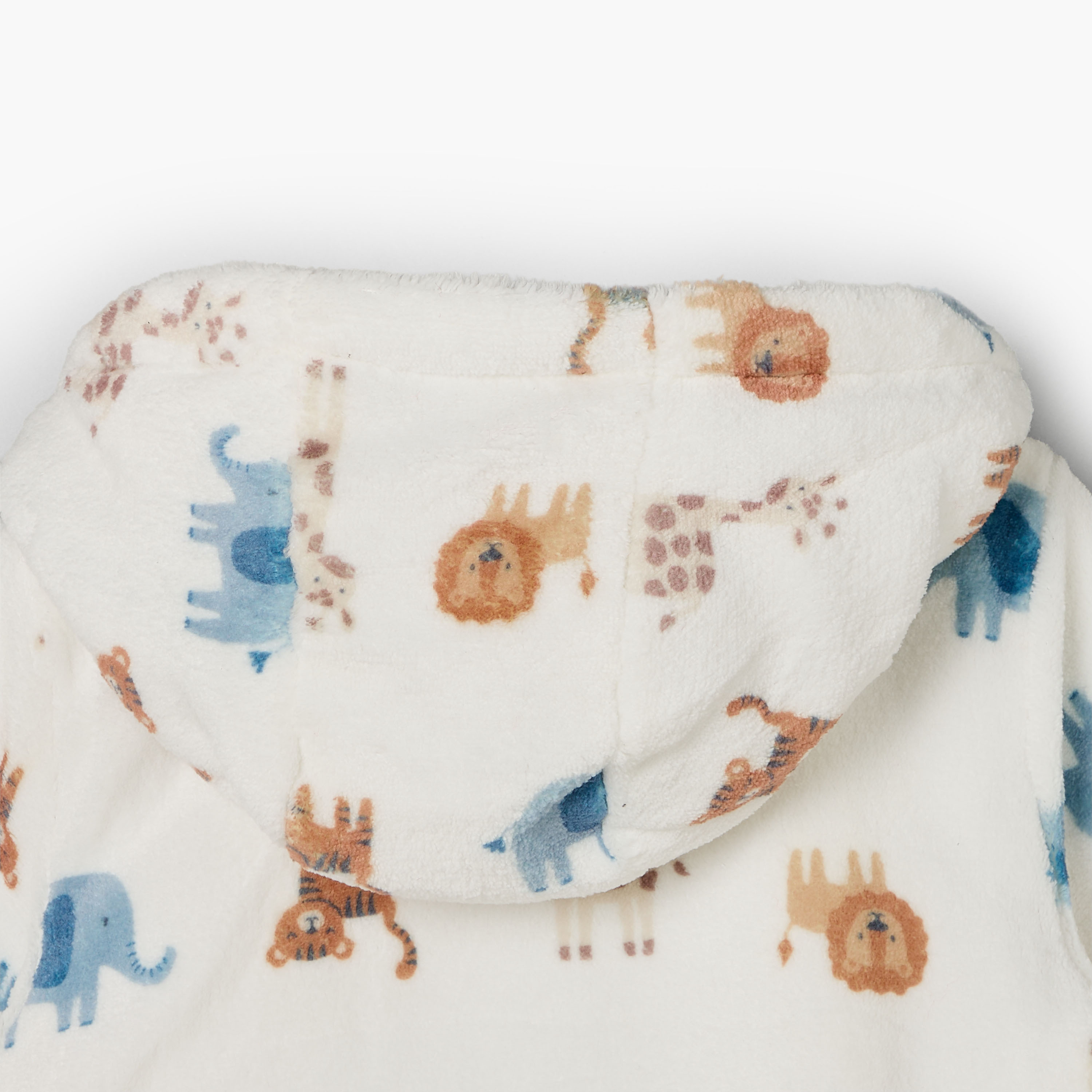 Juniors Hooded Long Sleeves Sleepsuit with Safari Print-baby-boys-clothing-nightwear-sleepsuits-image-5