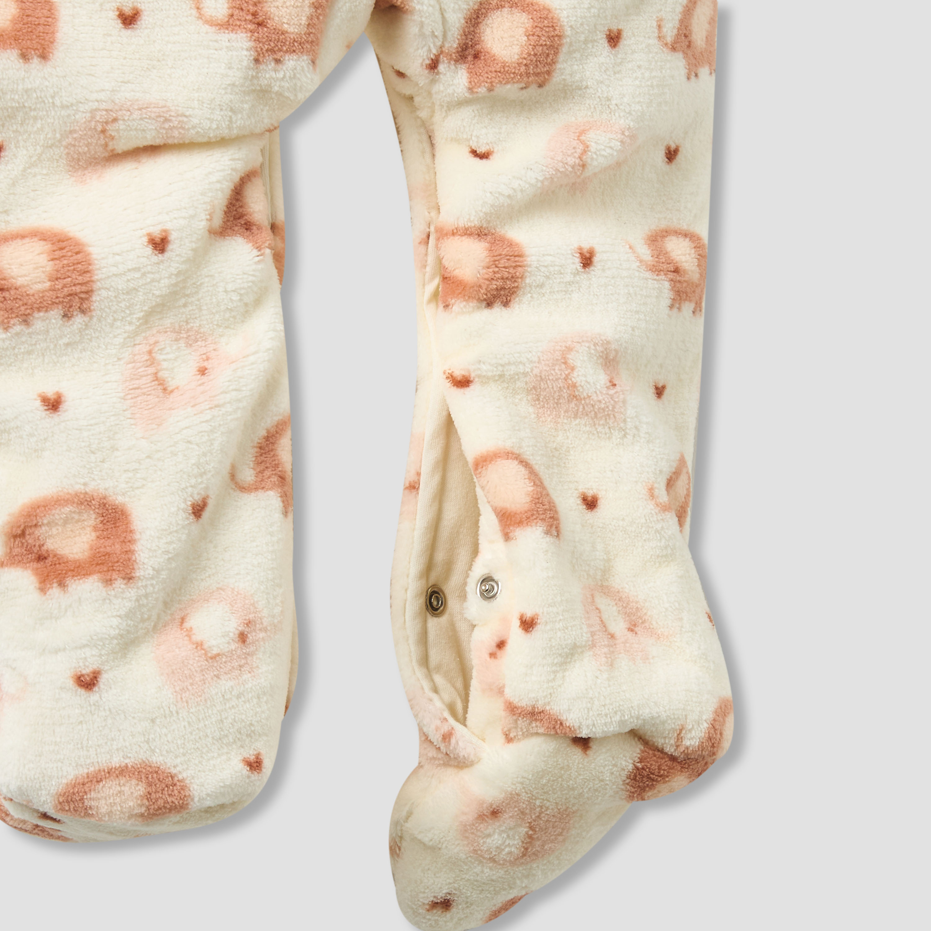 Juniors Fleece Hooded Long Sleeve Sleepsuit with Elephant Print-baby-girls-clothing-nightwear-sleepsuits-image-5