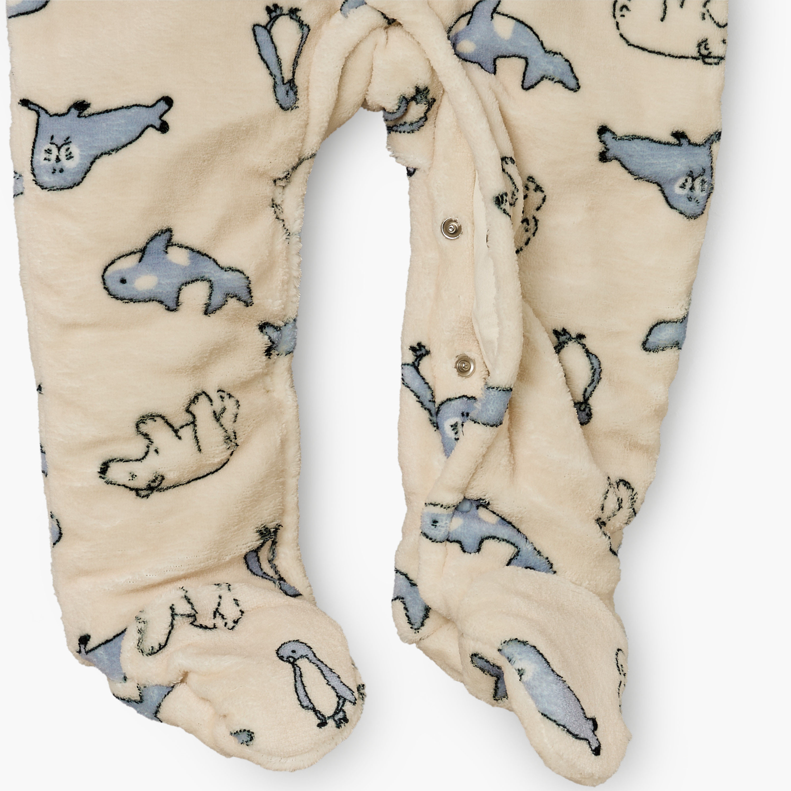 بدلة نوم بقبعة وأكمام طويلة وطبعات سفاري من جونيورز-baby-boys-clothing-nightwear-sleepsuits-image-4