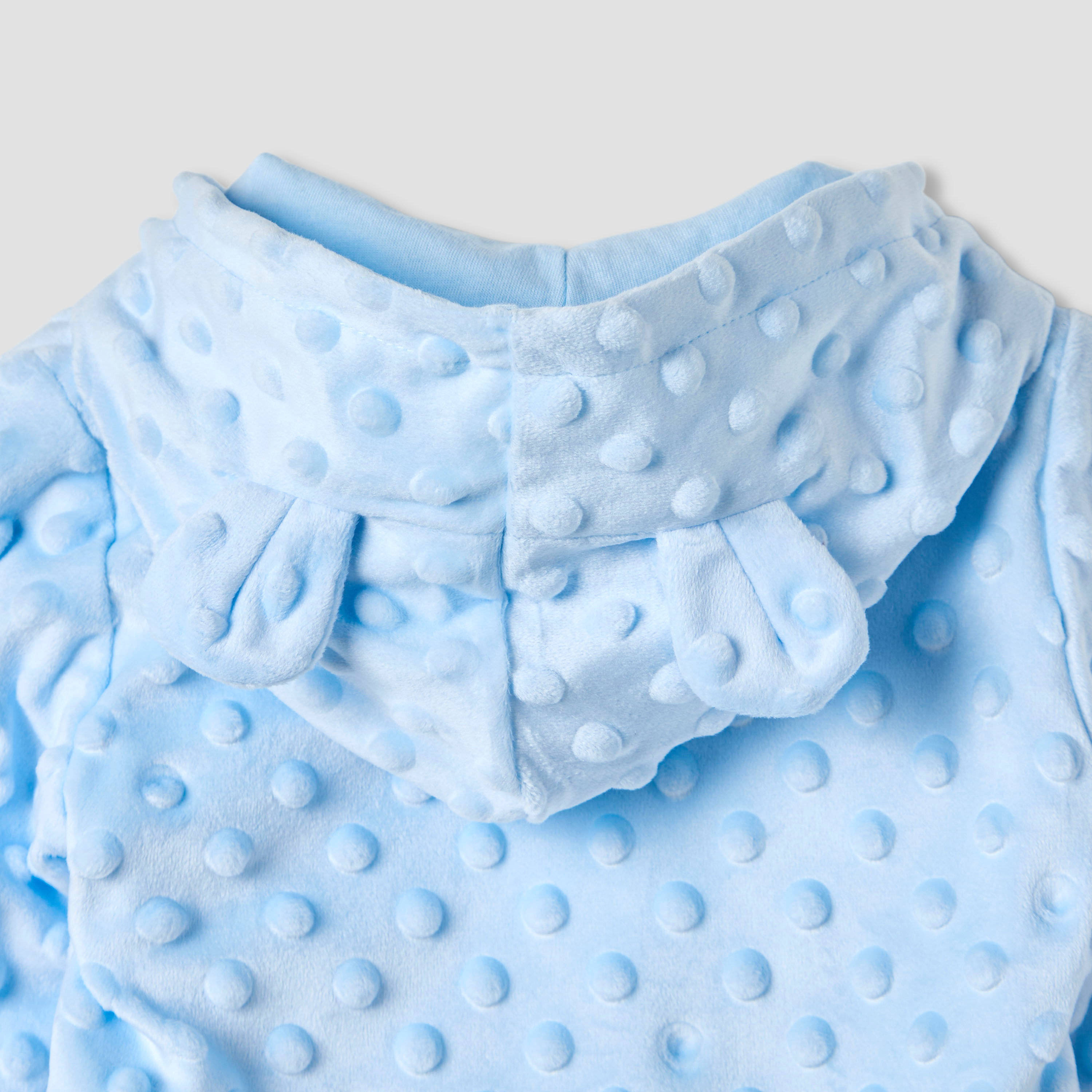Juniors Hooded Sleepsuit with Popcorn Texture - Polyester - Long Sleeves-baby-boys-clothing-winterwear-sleepsuits-image-5