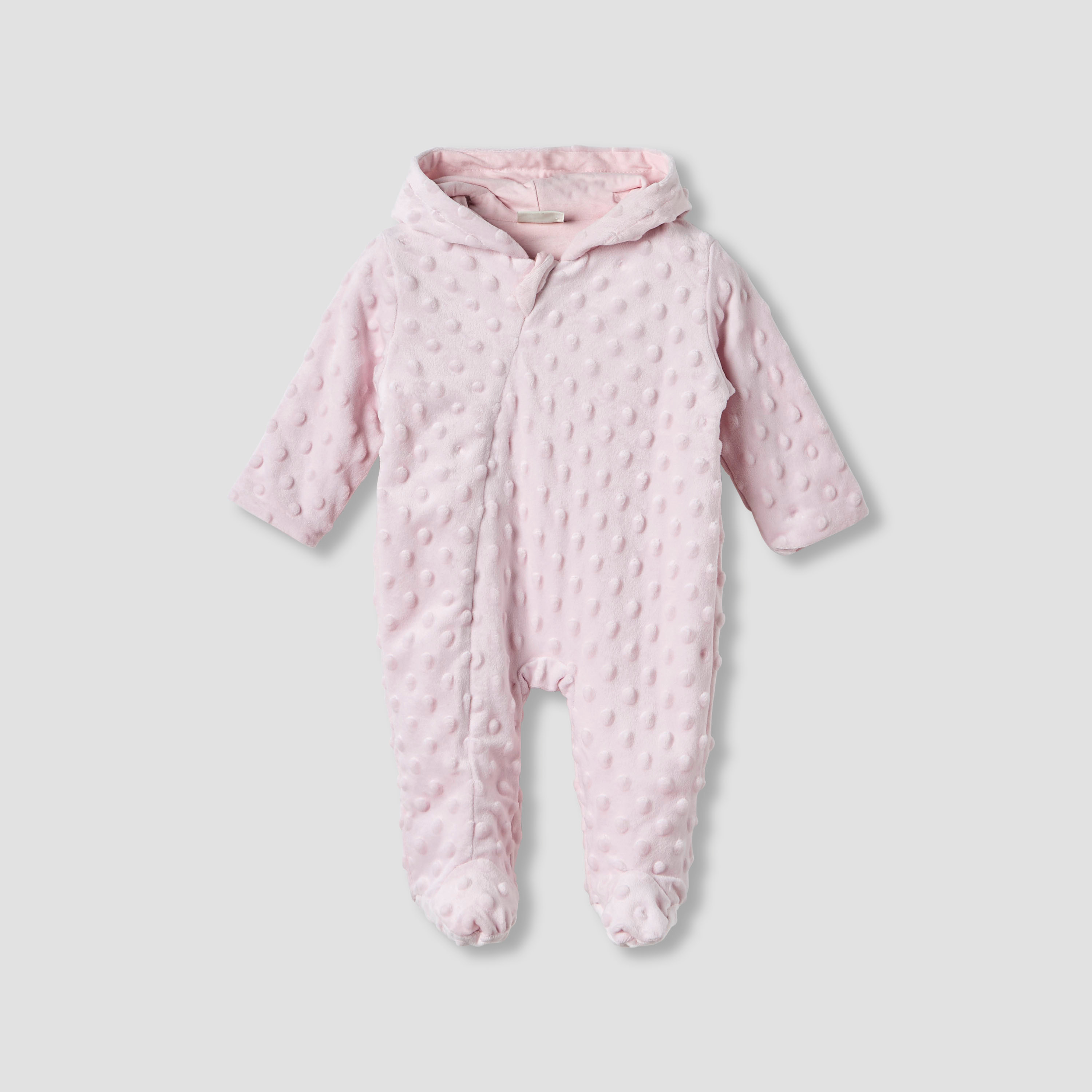 Juniors Hooded Sleepsuit with Closed Feet - Polyester - Long Sleeves-baby-girls-clothing-nightwear-sleepsuits-image-1