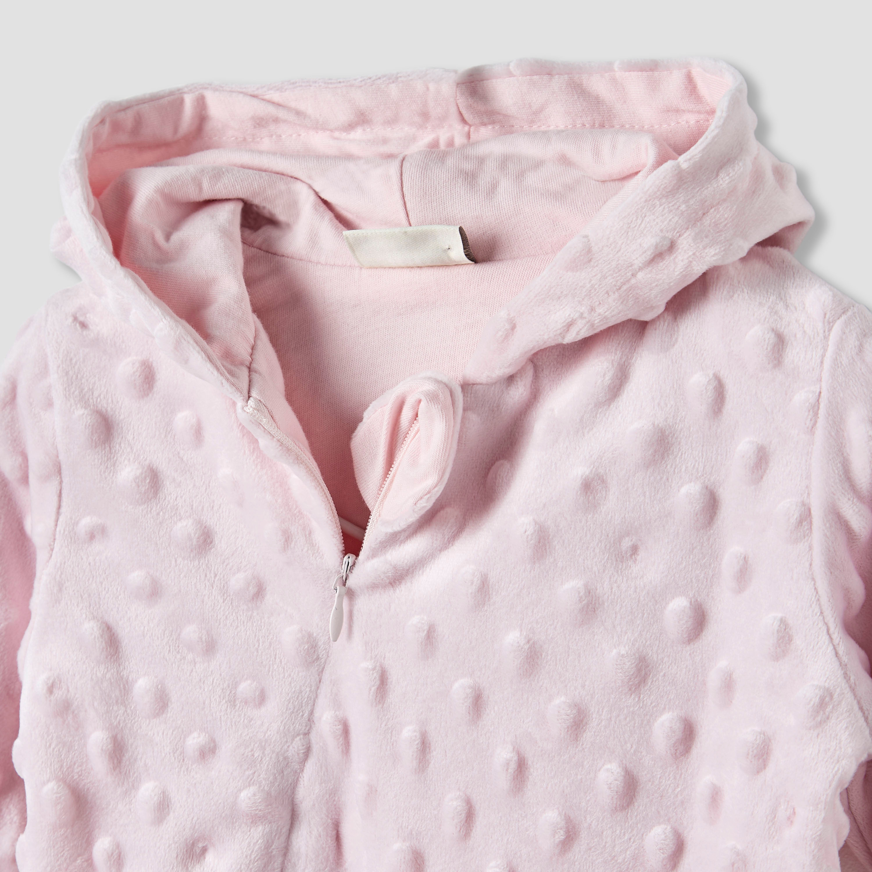 Juniors Hooded Sleepsuit with Closed Feet - Polyester - Long Sleeves-baby-girls-clothing-nightwear-sleepsuits-image-3