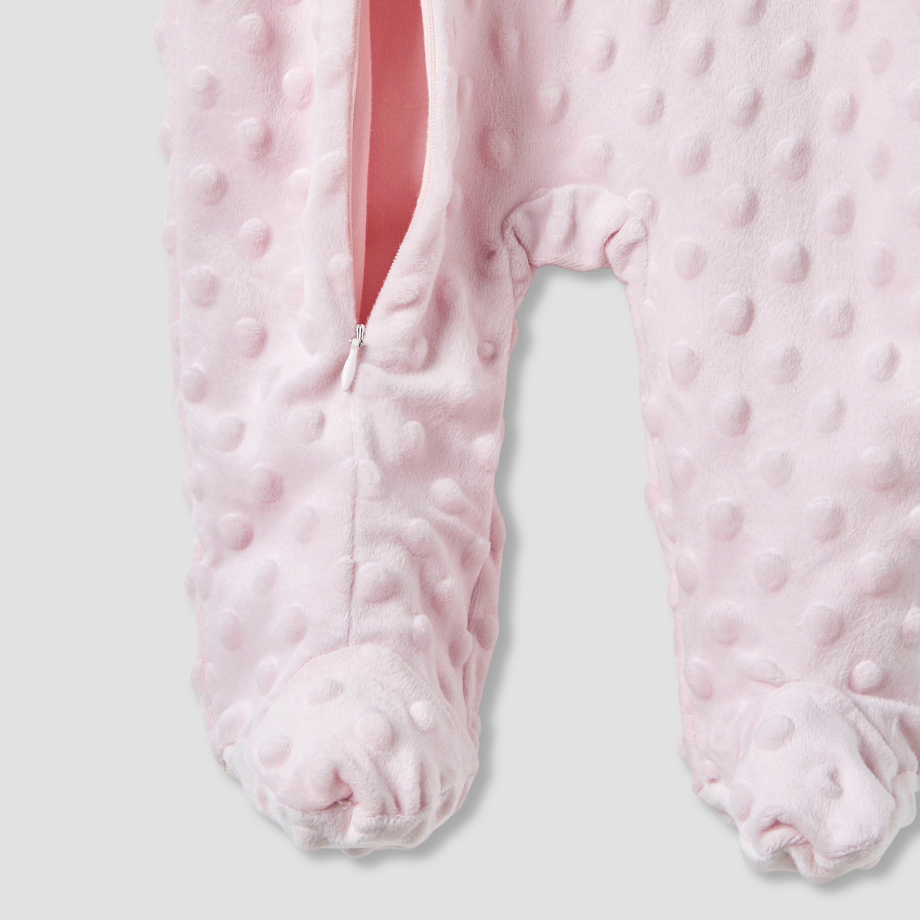 Juniors Hooded Sleepsuit with Closed Feet - Polyester - Long Sleeves-baby-girls-clothing-nightwear-sleepsuits-image-4