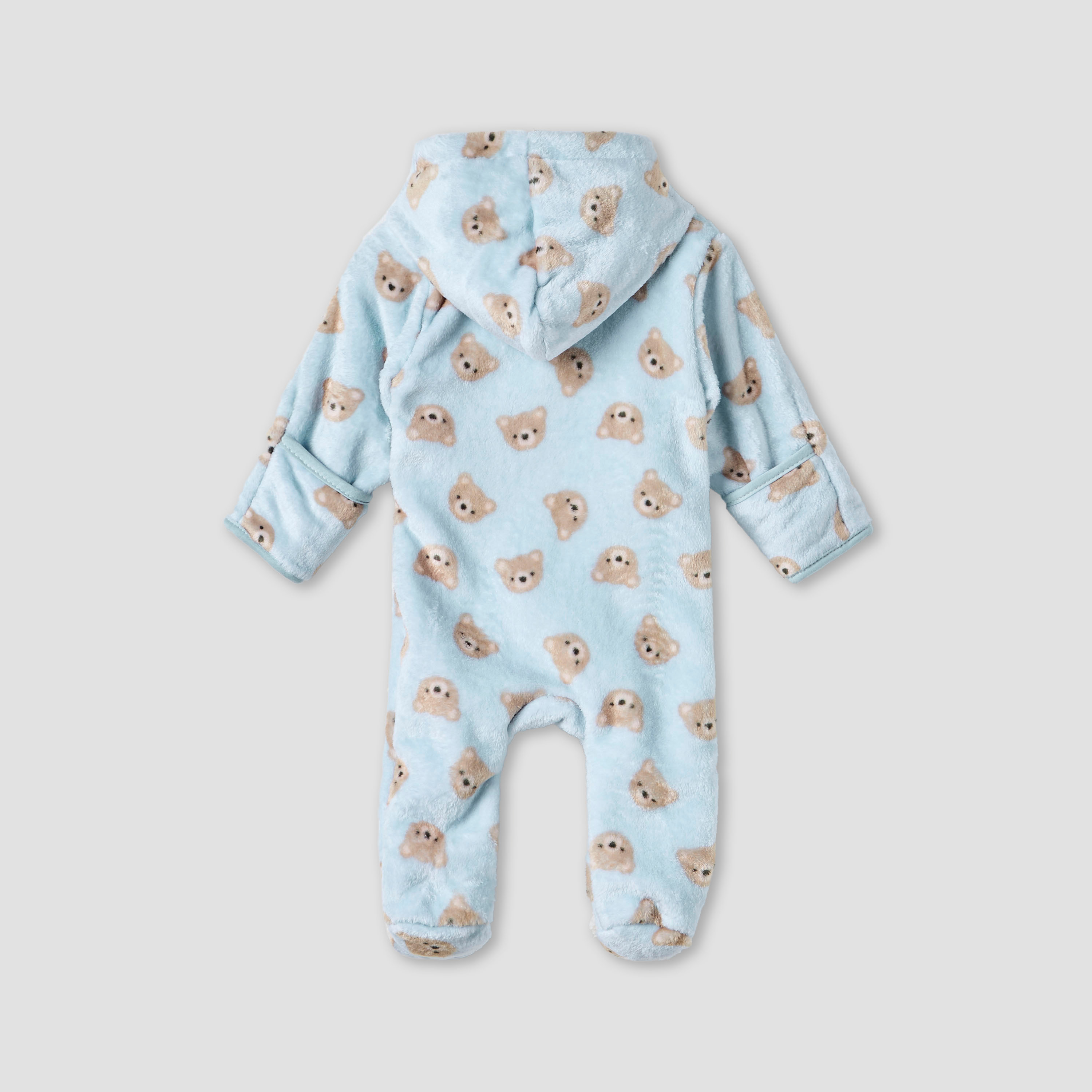 Juniors Hooded Sleepsuit with Closed Feet - Polyester - Long Sleeves-baby-boys-clothing-winterwear-sleepsuits-image-2
