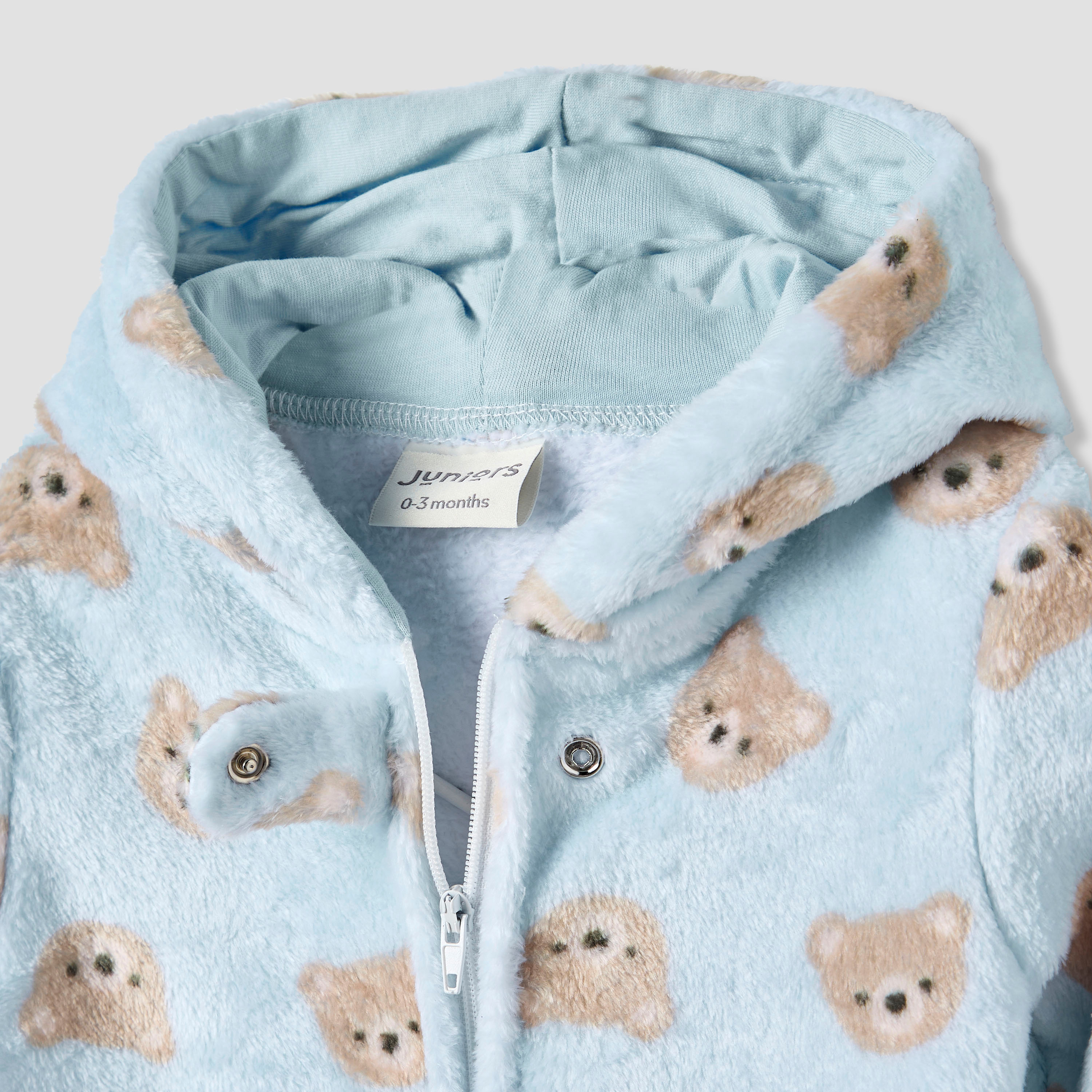 Juniors Hooded Sleepsuit with Closed Feet - Polyester - Long Sleeves-baby-boys-clothing-winterwear-sleepsuits-image-3