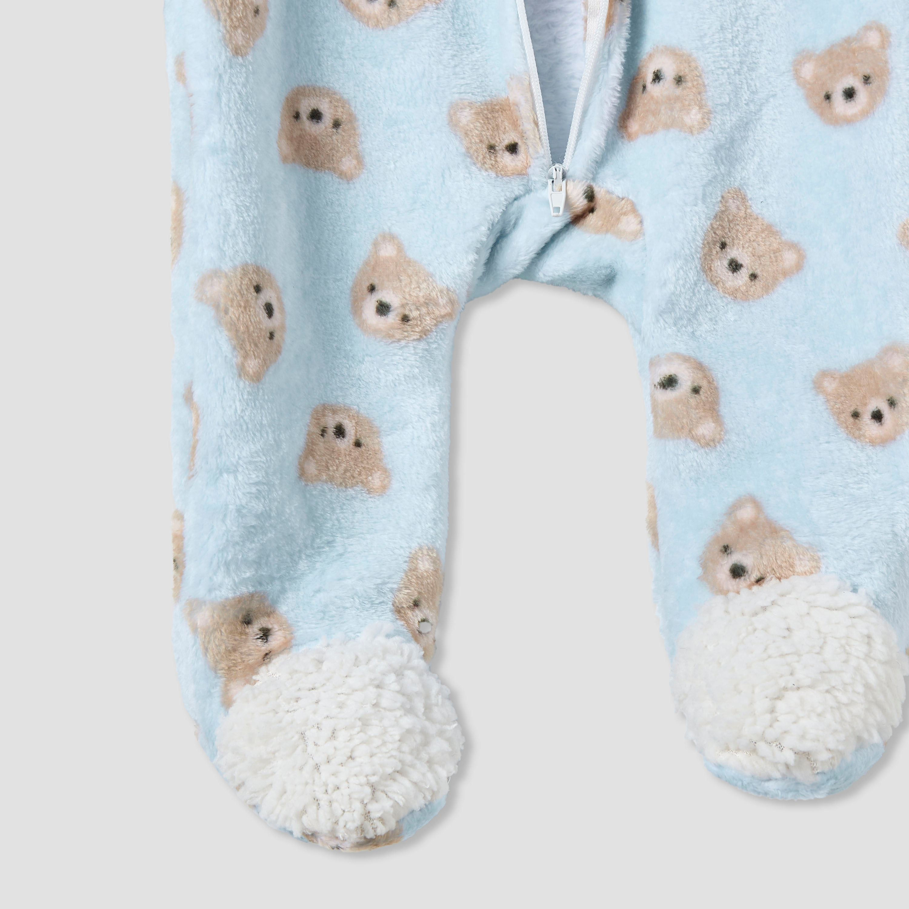 Juniors Hooded Sleepsuit with Closed Feet - Polyester - Long Sleeves-baby-boys-clothing-winterwear-sleepsuits-image-4