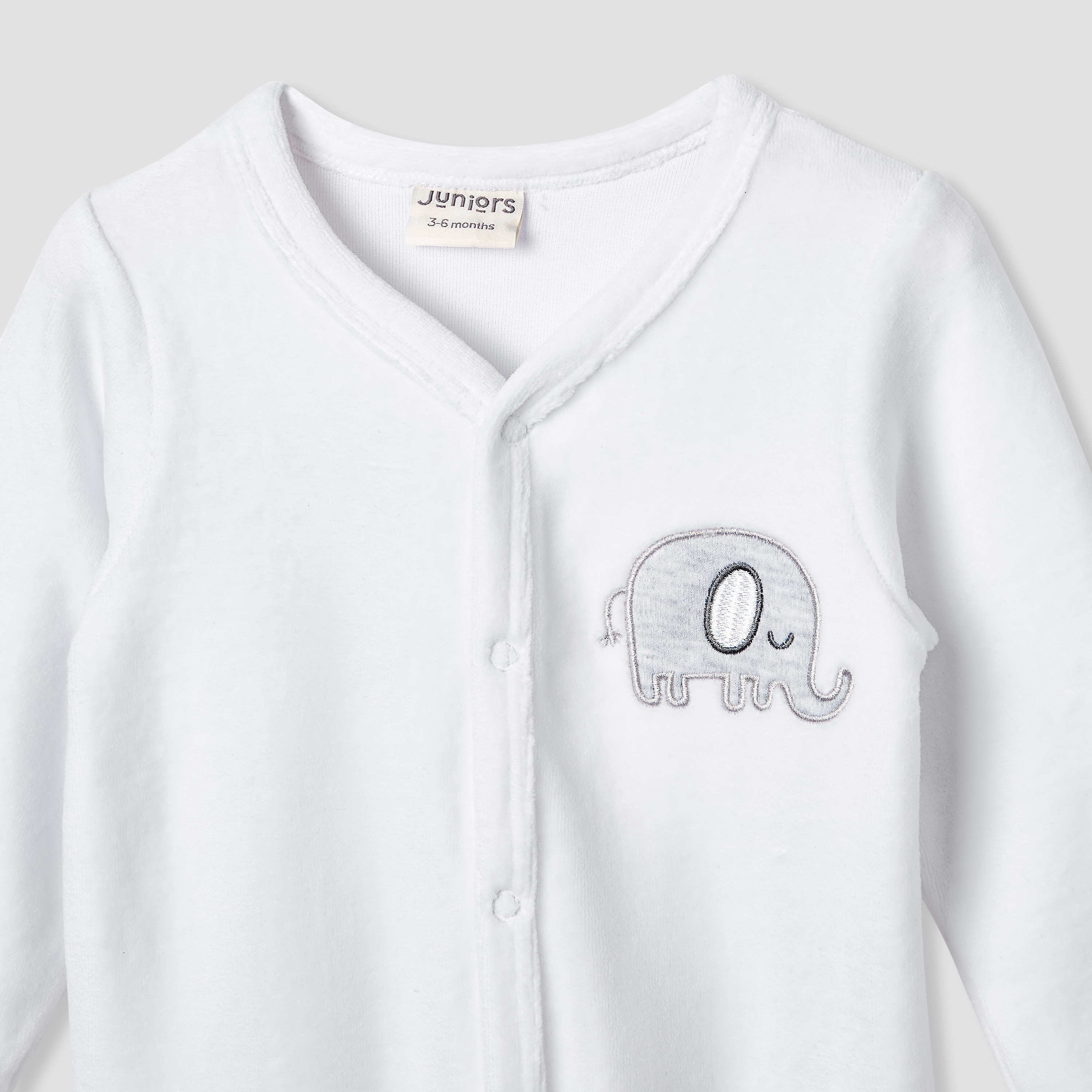 Juniors Elephant Applique Sleepsuit with Long Sleeves-baby-boys-clothing-nightwear-sleepsuits-image-3