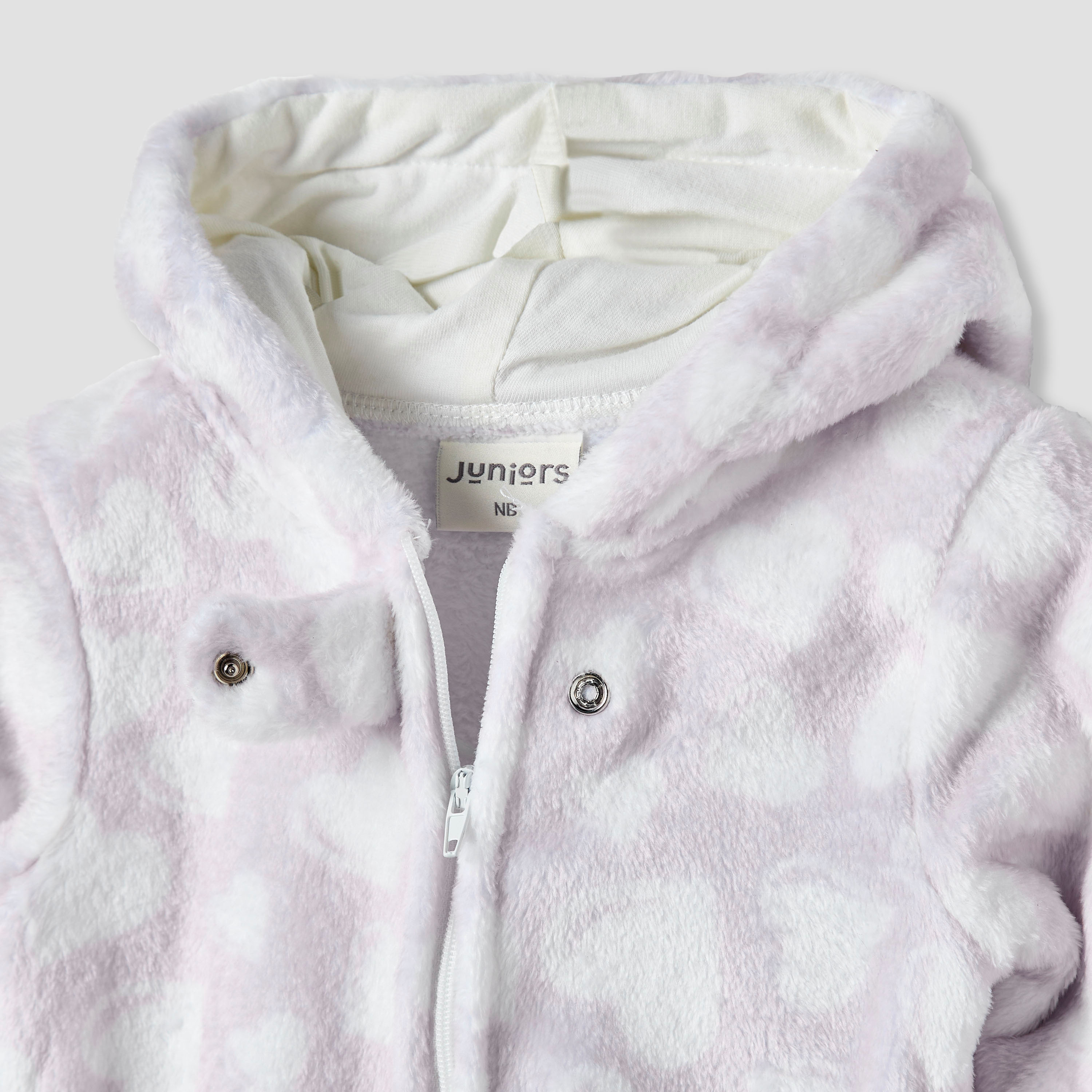 Juniors Hooded Sleepsuit with Heart Print - Polyester - Long Sleeves-baby-girls-clothing-nightwear-sleepsuits-image-3