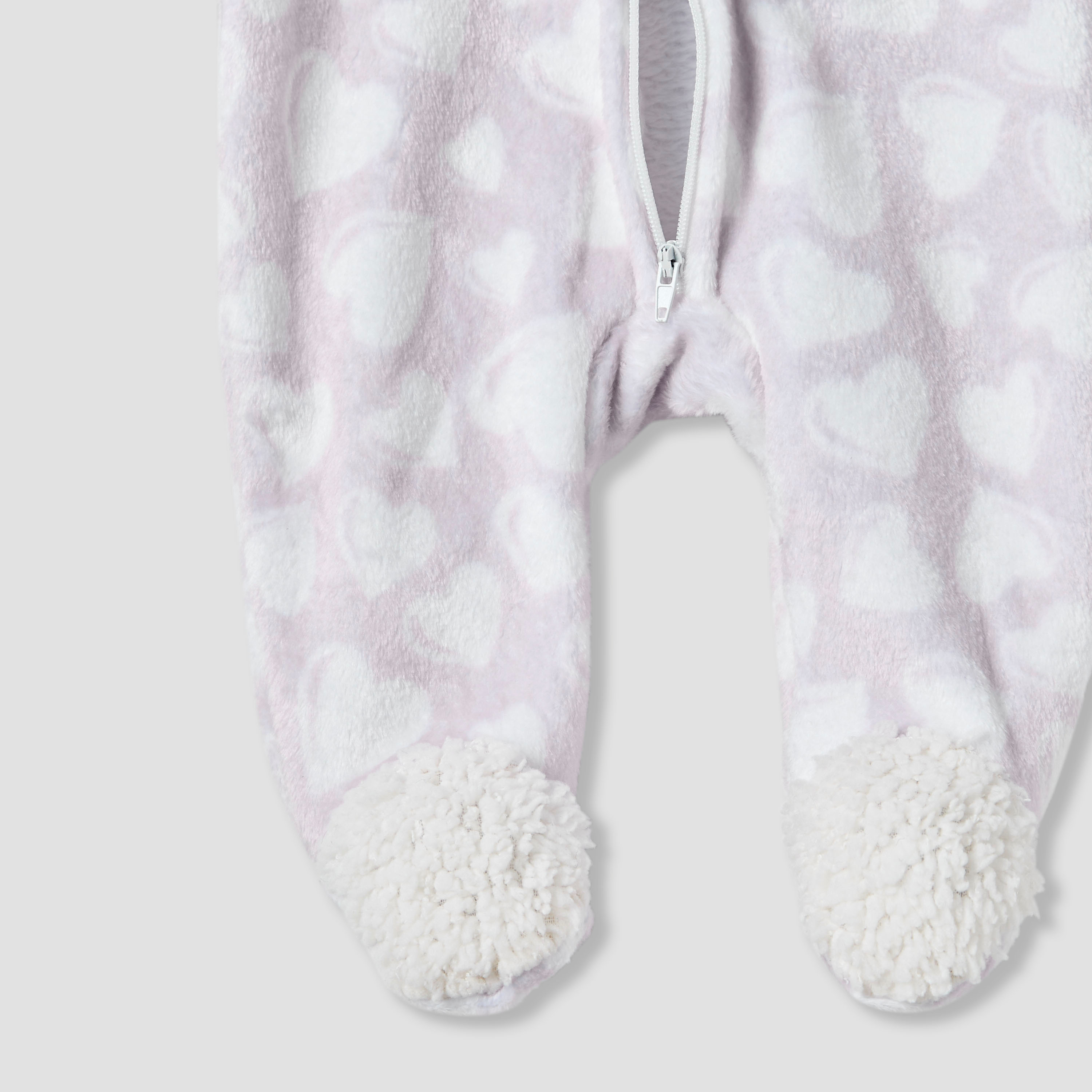 Juniors Hooded Sleepsuit with Heart Print - Polyester - Long Sleeves-baby-girls-clothing-nightwear-sleepsuits-image-4