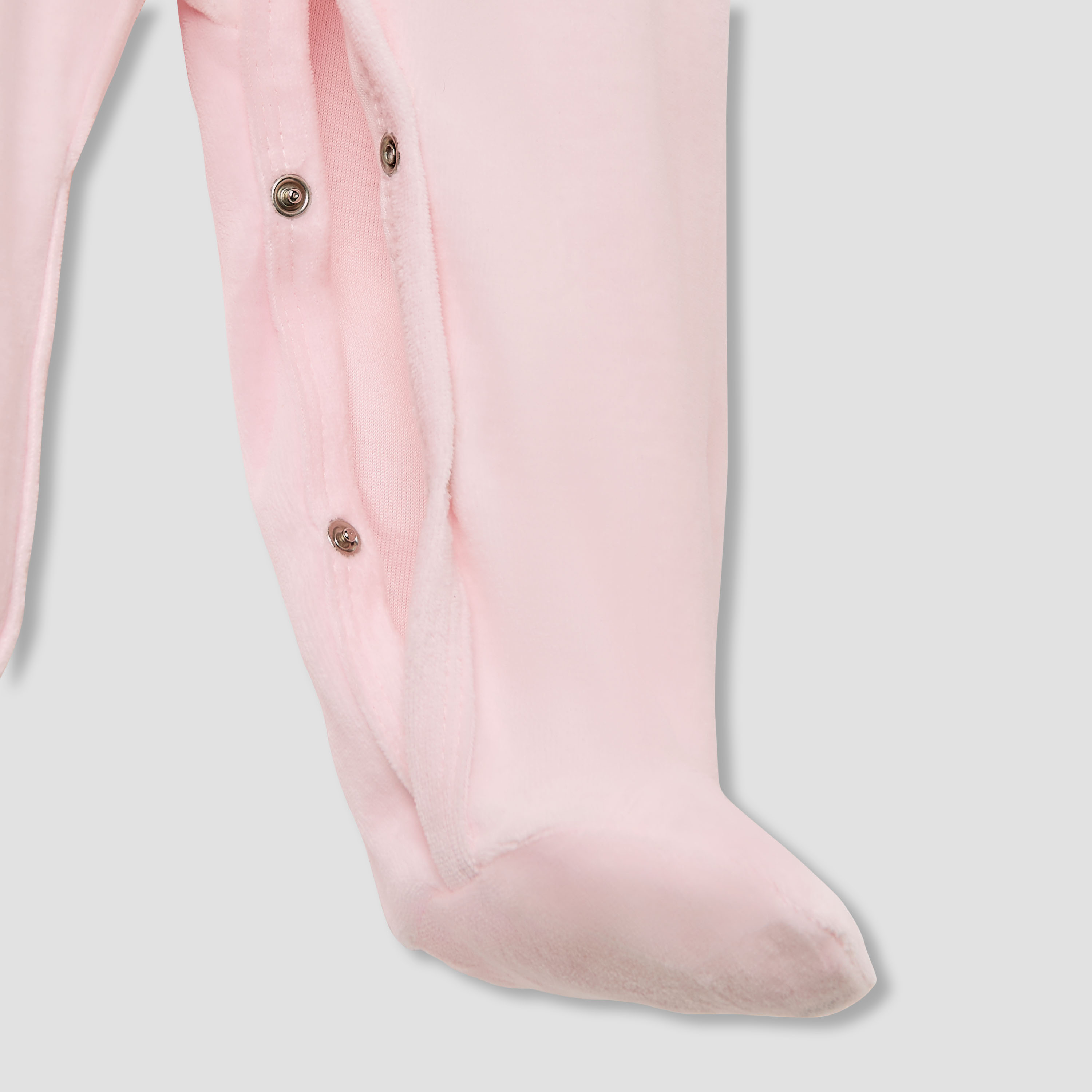 Juniors Hooded Footed Sleepsuit with Bunny Embroidery - Cotton Blend - Long Sleeves-baby-girls-clothing-nightwear-sleepsuits-image-4