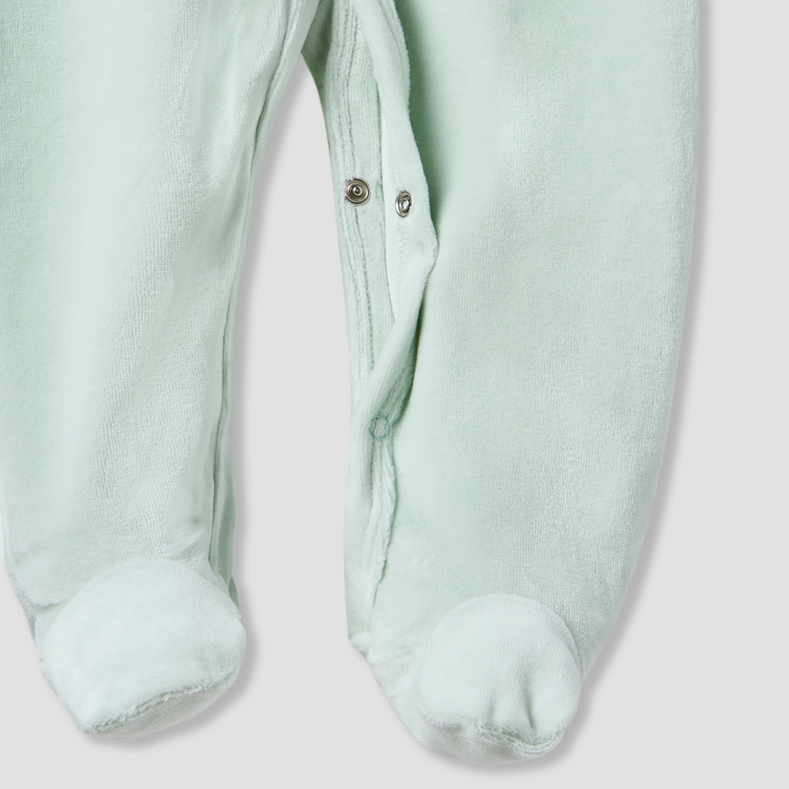 Juniors Embroidered Hooded Velour Sleepsuit with Long Sleeves-baby-girls-clothing-nightwear-sleepsuits-image-4