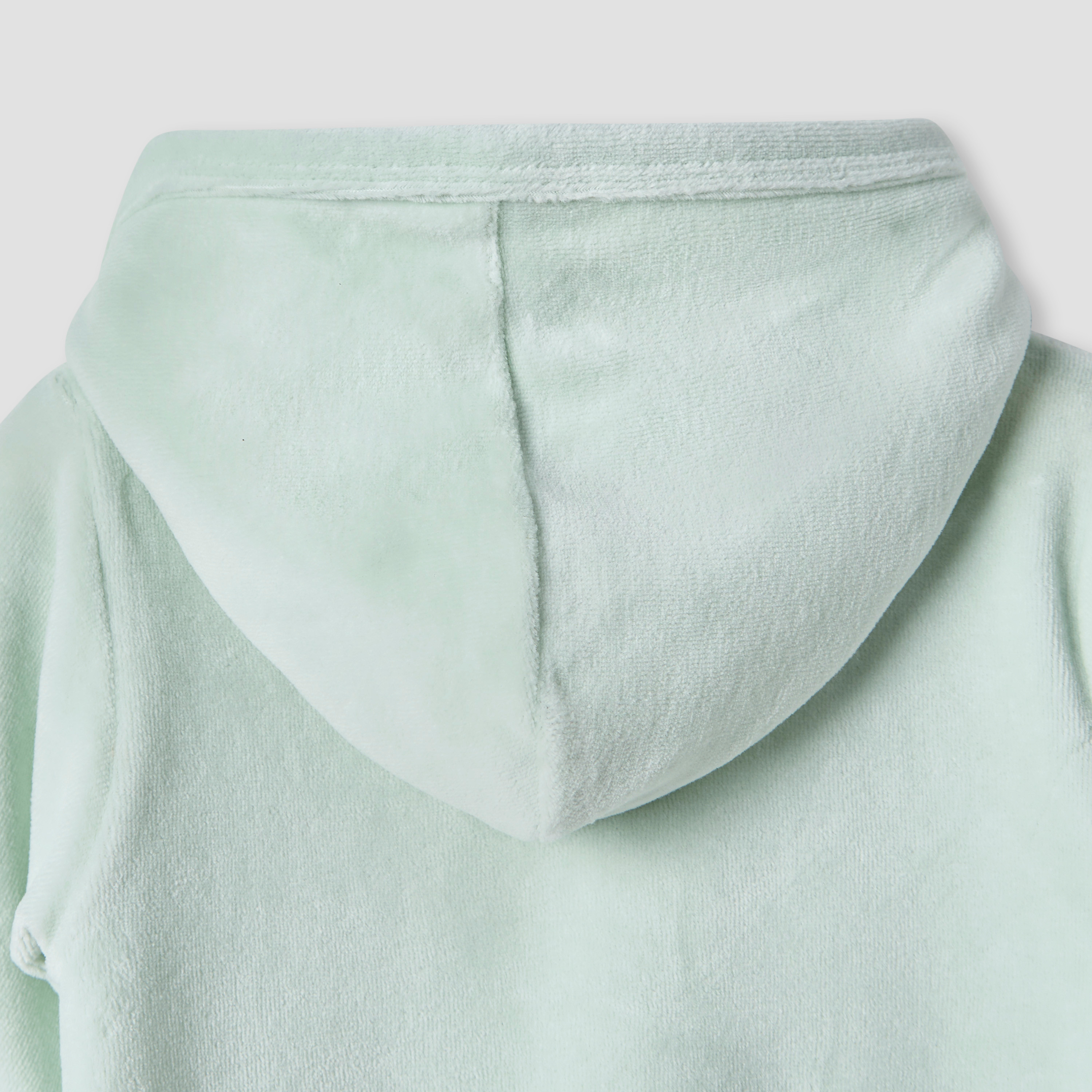 Juniors Embroidered Hooded Velour Sleepsuit with Long Sleeves-baby-girls-clothing-nightwear-sleepsuits-image-5