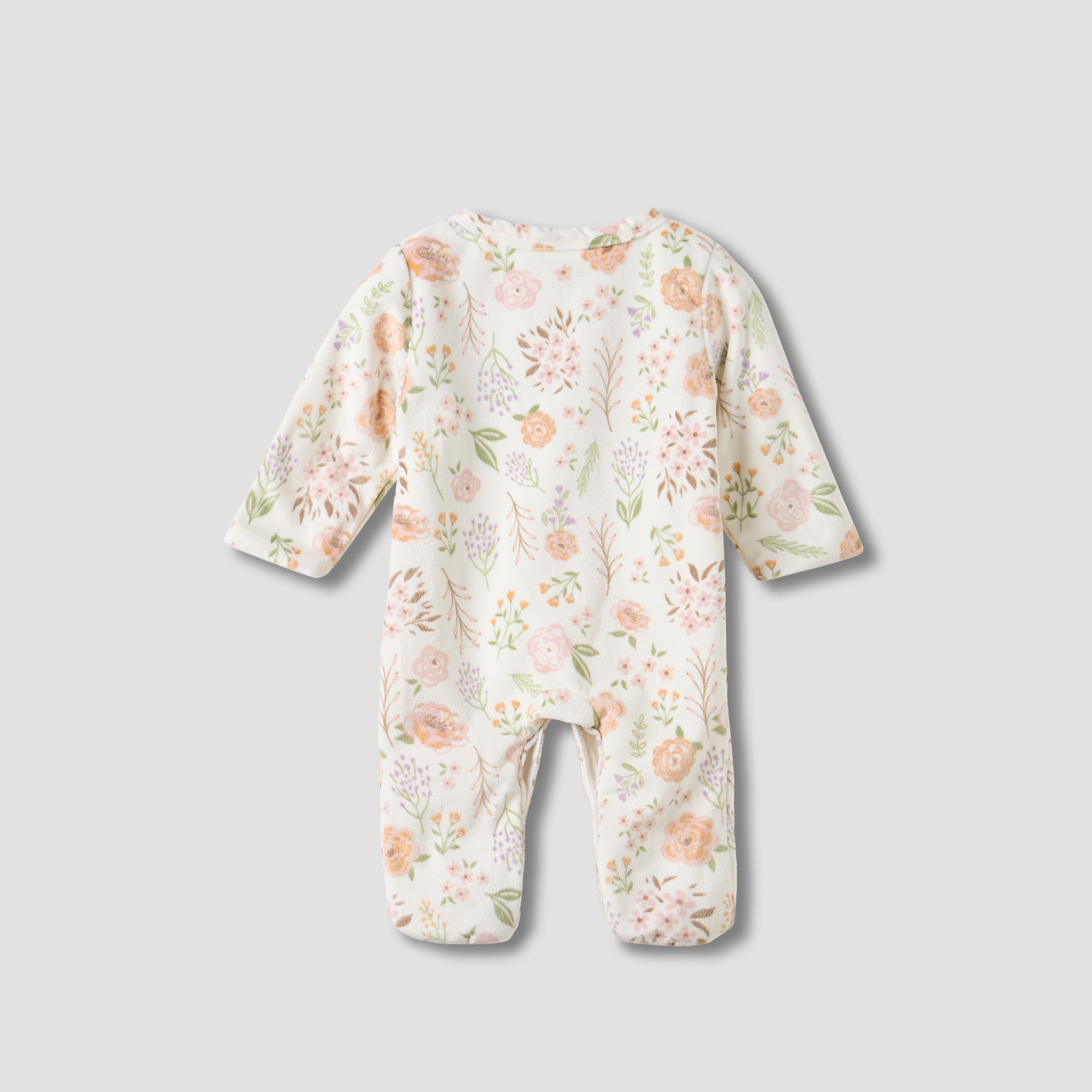 Juniors Floral Plush Sleepsuit with Long Sleeves-baby-girls-clothing-nightwear-sleepsuits-image-2