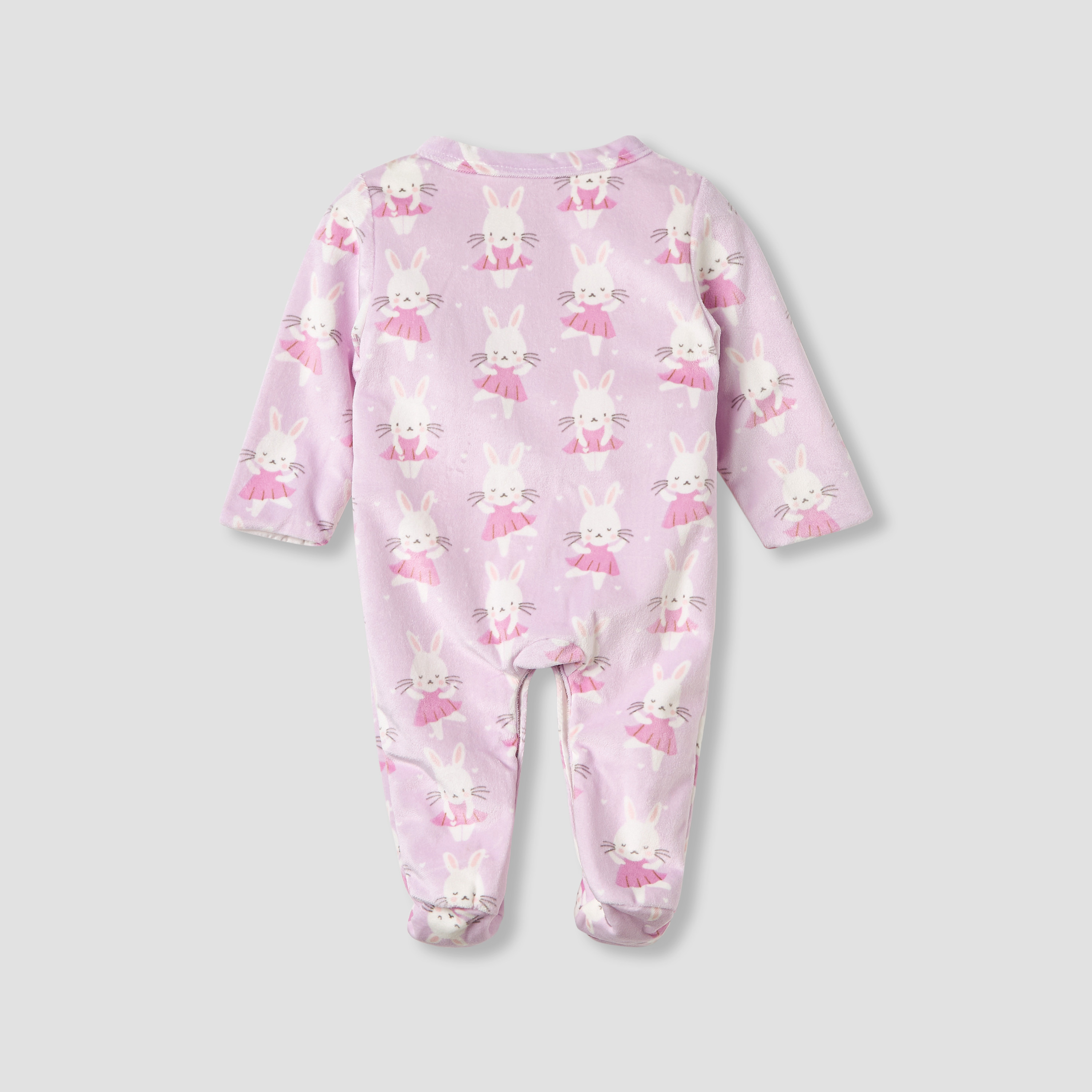 Juniors Round Neck Sleepsuit with Print - Polyester - Long Sleeves-baby-girls-clothing-nightwear-sleepsuits-image-2