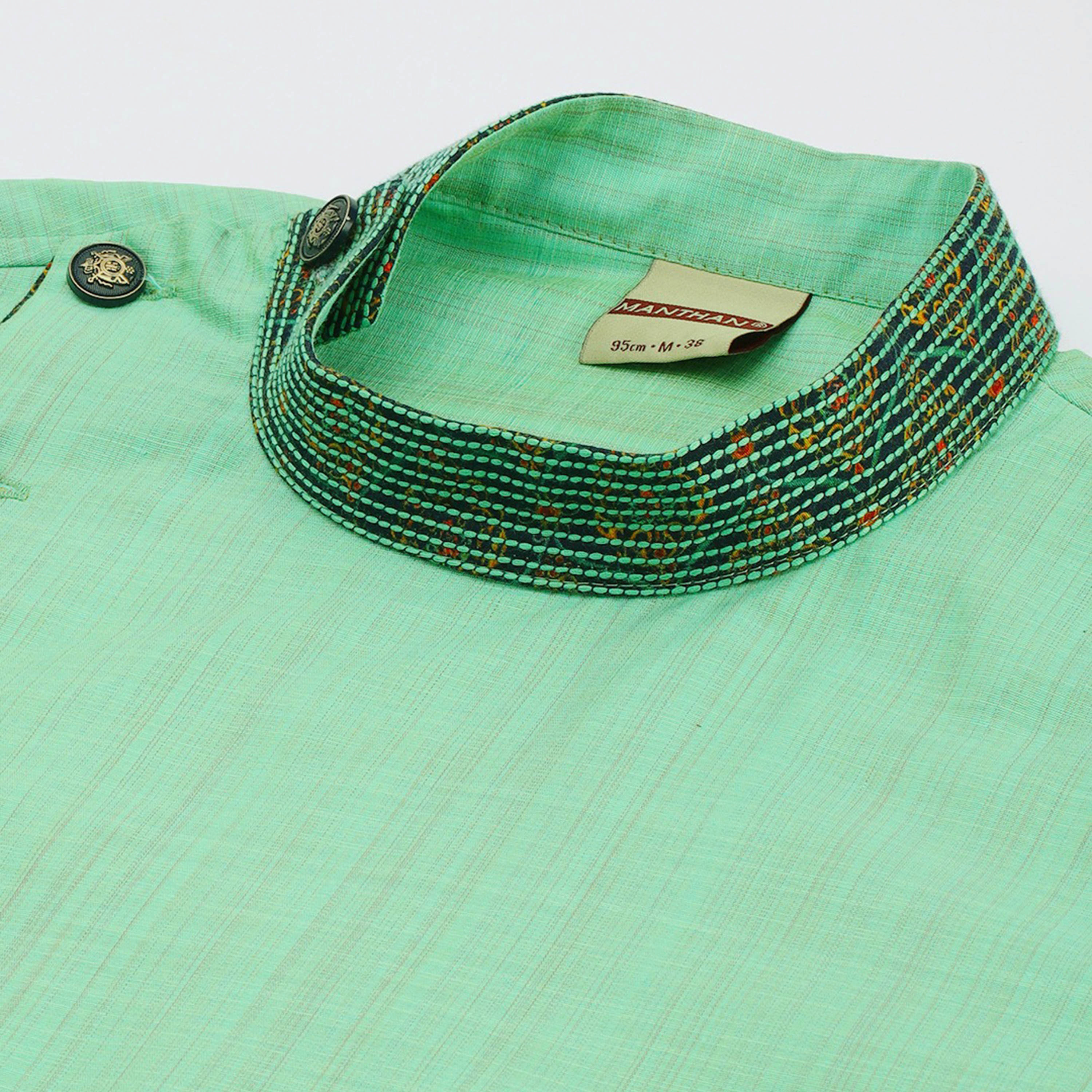 Manthan Plain Cotton Asymmetric Kurta with Button Closure-men-clothing-ethnicwear-kurtas-image-3